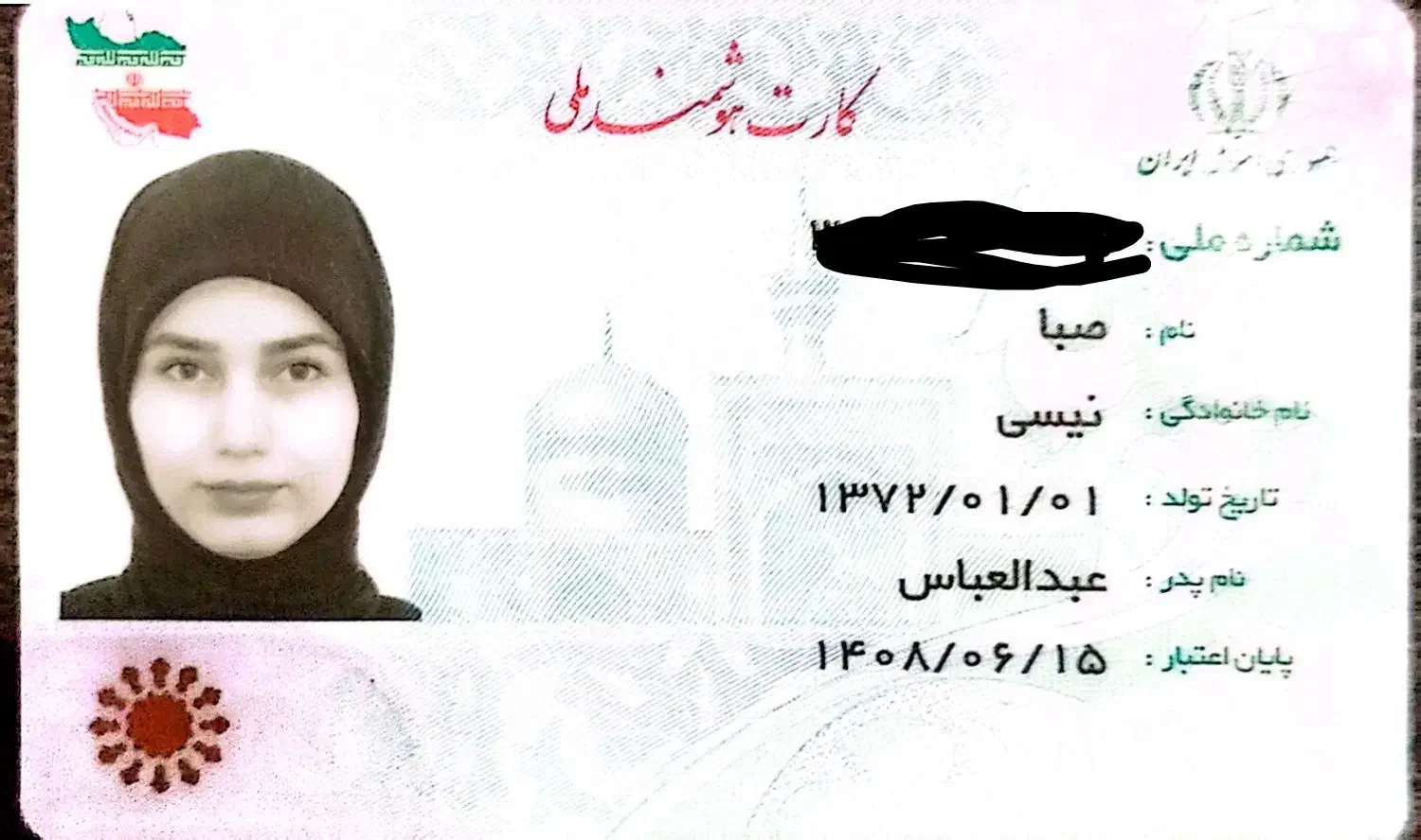 کارت ملی و کارت دانشجویی گم شده بنام نیسی|اشیا|کرمان, |دیوار