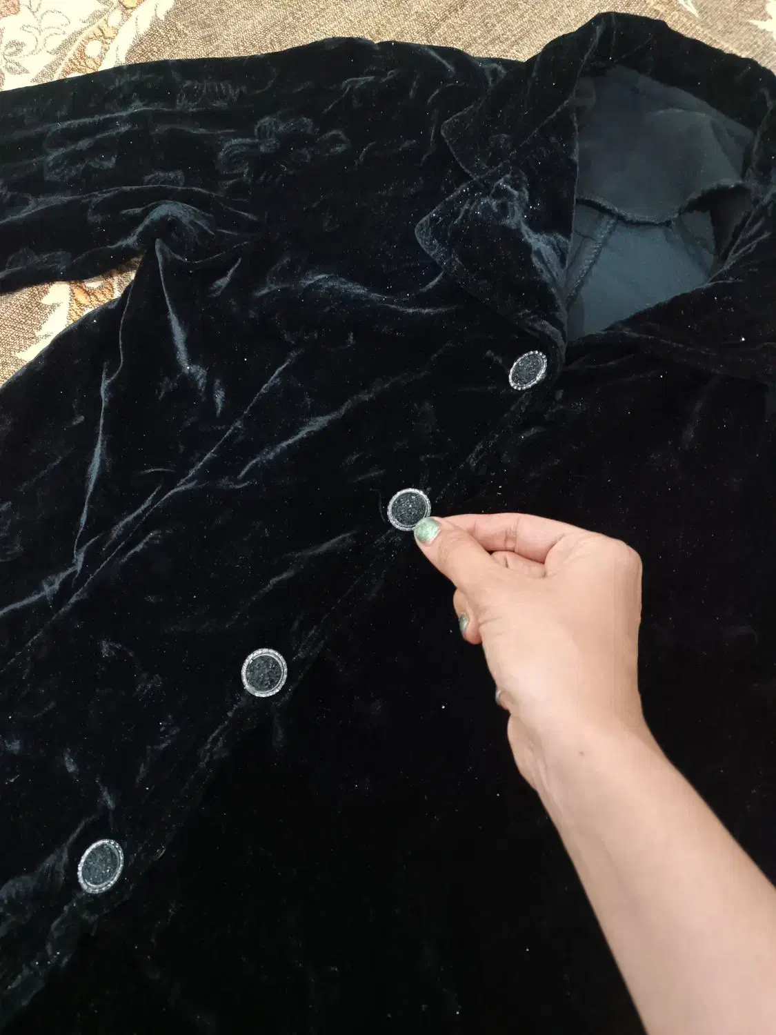 مانتو مخمل براق فری تا 42|لباس|بومهن, |دیوار