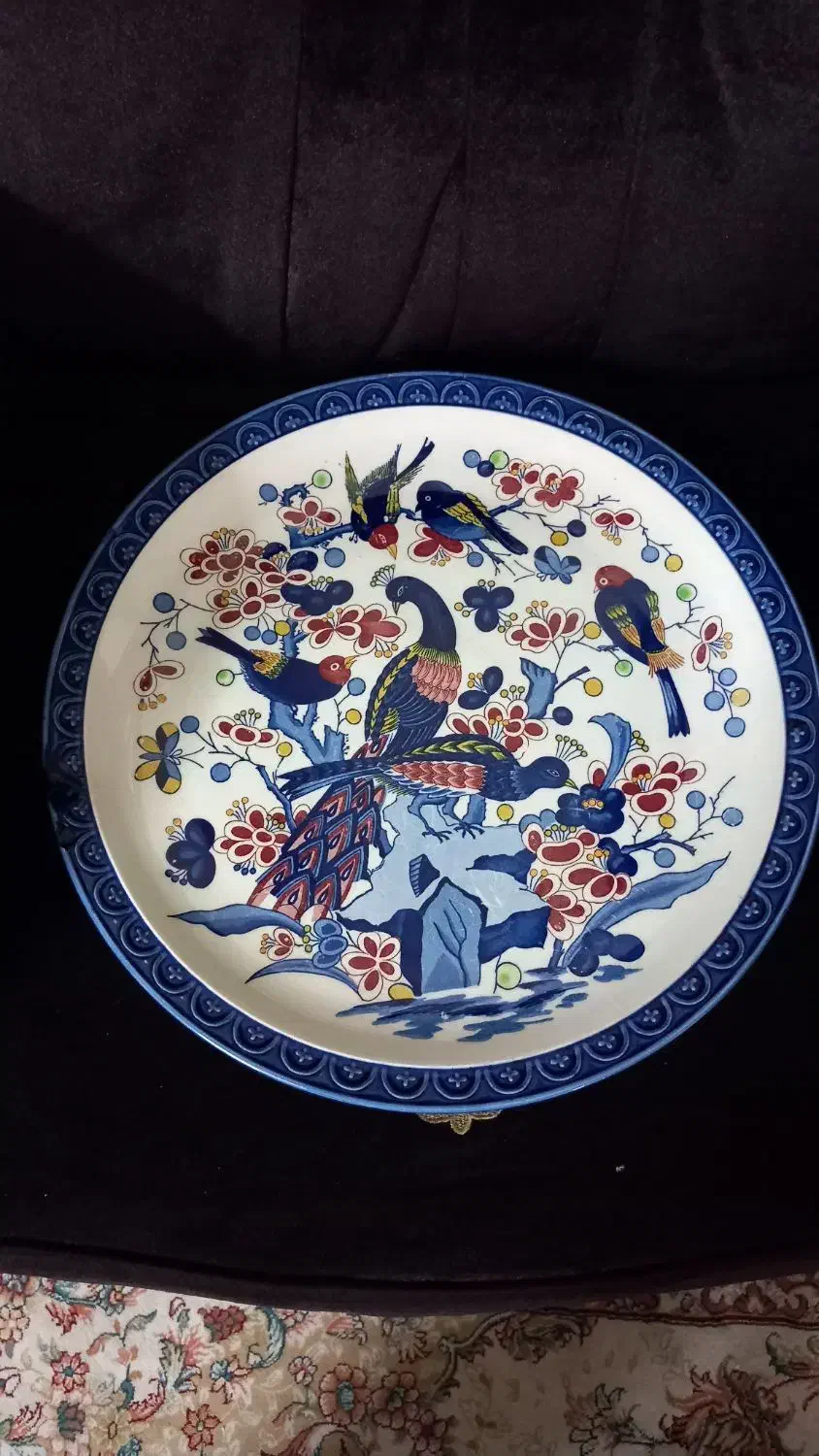 دیس بزرگ گل و بلبل خیلی قدیمی|کلکسیون اشیاء عتیقه|لاهیجان, انقلاب|دیوار