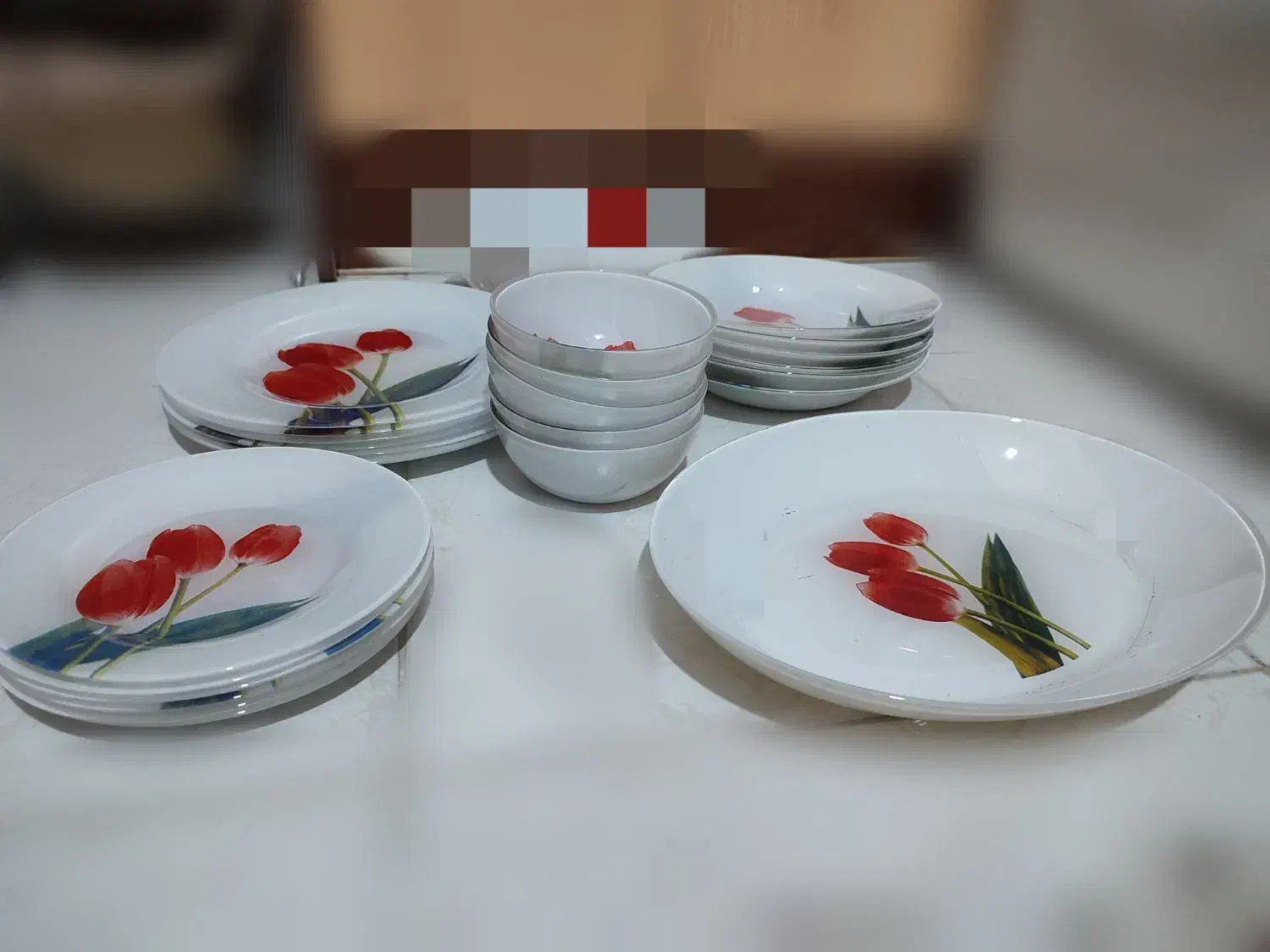 سرویس آرکوپال طرح گل لاله|ظروف سرو و پذیرایی|مشکیندشت, |دیوار