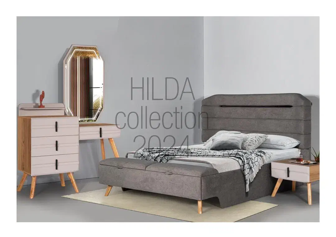 تختخواب دونفره طرح هیلدا 2024 رنگ مشکی بدون تشک|تخت و سرویس خواب|بندر ماهشهر, |دیوار