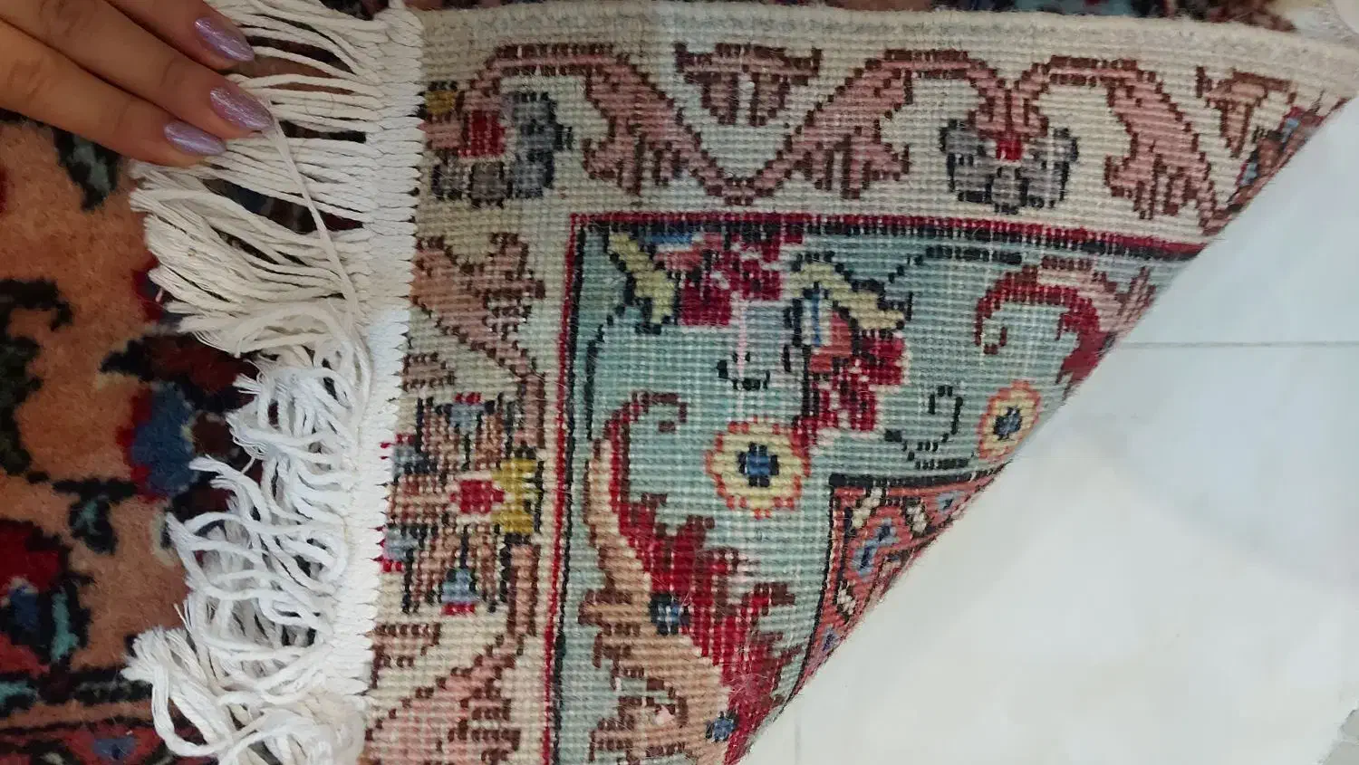 فرش دستبافت درجه یک تبریز مدل افشان ۹ متری|فرش|رشت, بلوار گیلان|دیوار