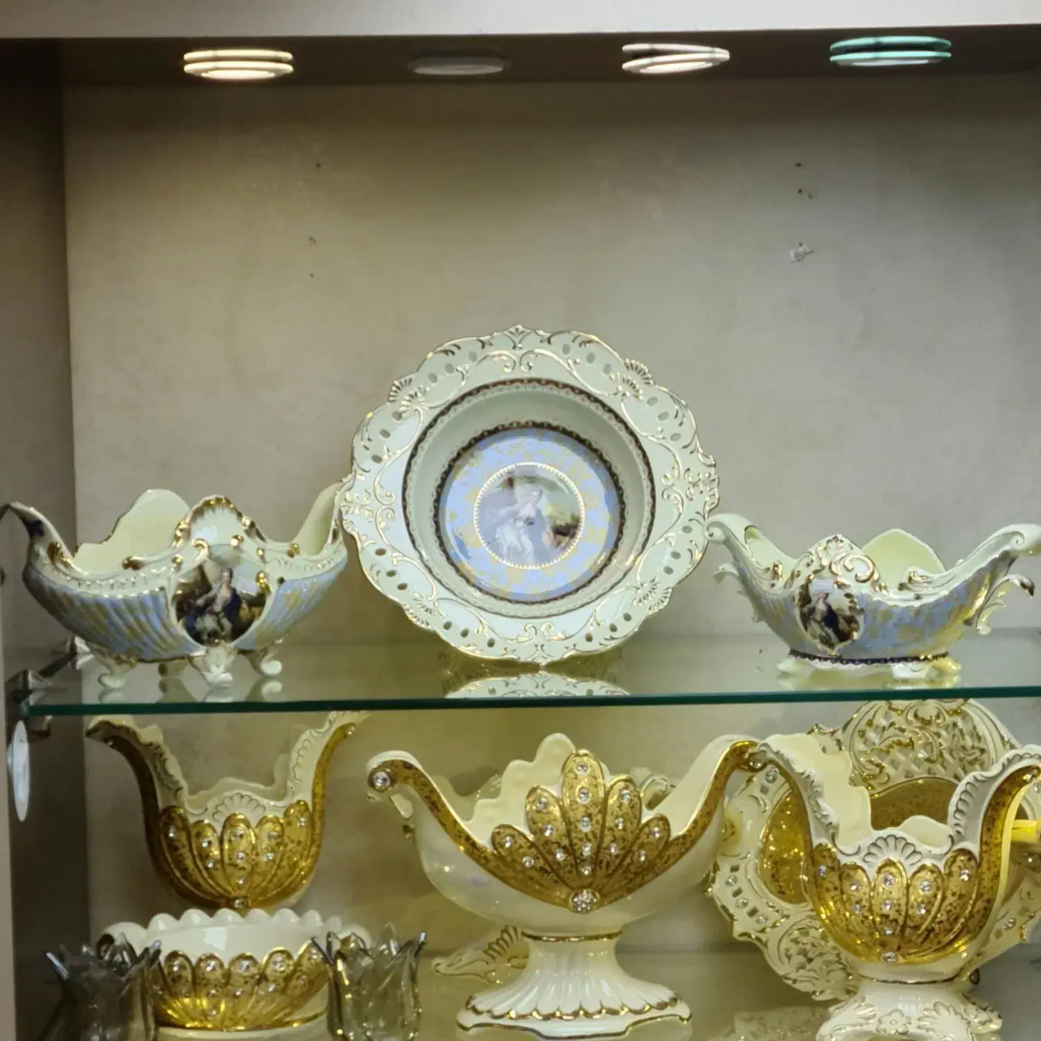 ظرف دکوری کشکول متوسط کرم لیلی مجنون لمونژ وارداتی|ظروف سرو و پذیرایی|مشهد, کوی المهدی|دیوار