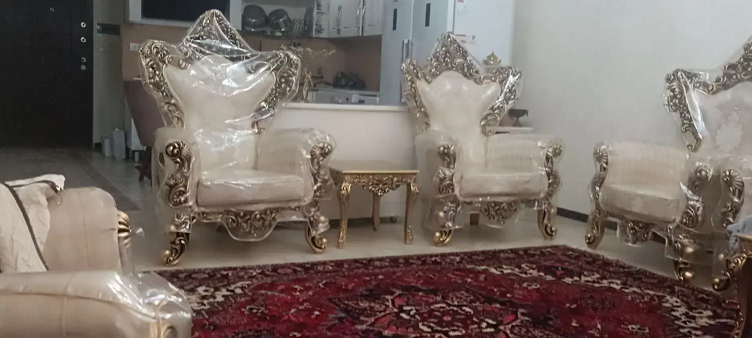 مبل استیل ۹ نفره چوب گردو|مبلمان خانگی و میز عسلی|فردیس, منظریه|دیوار