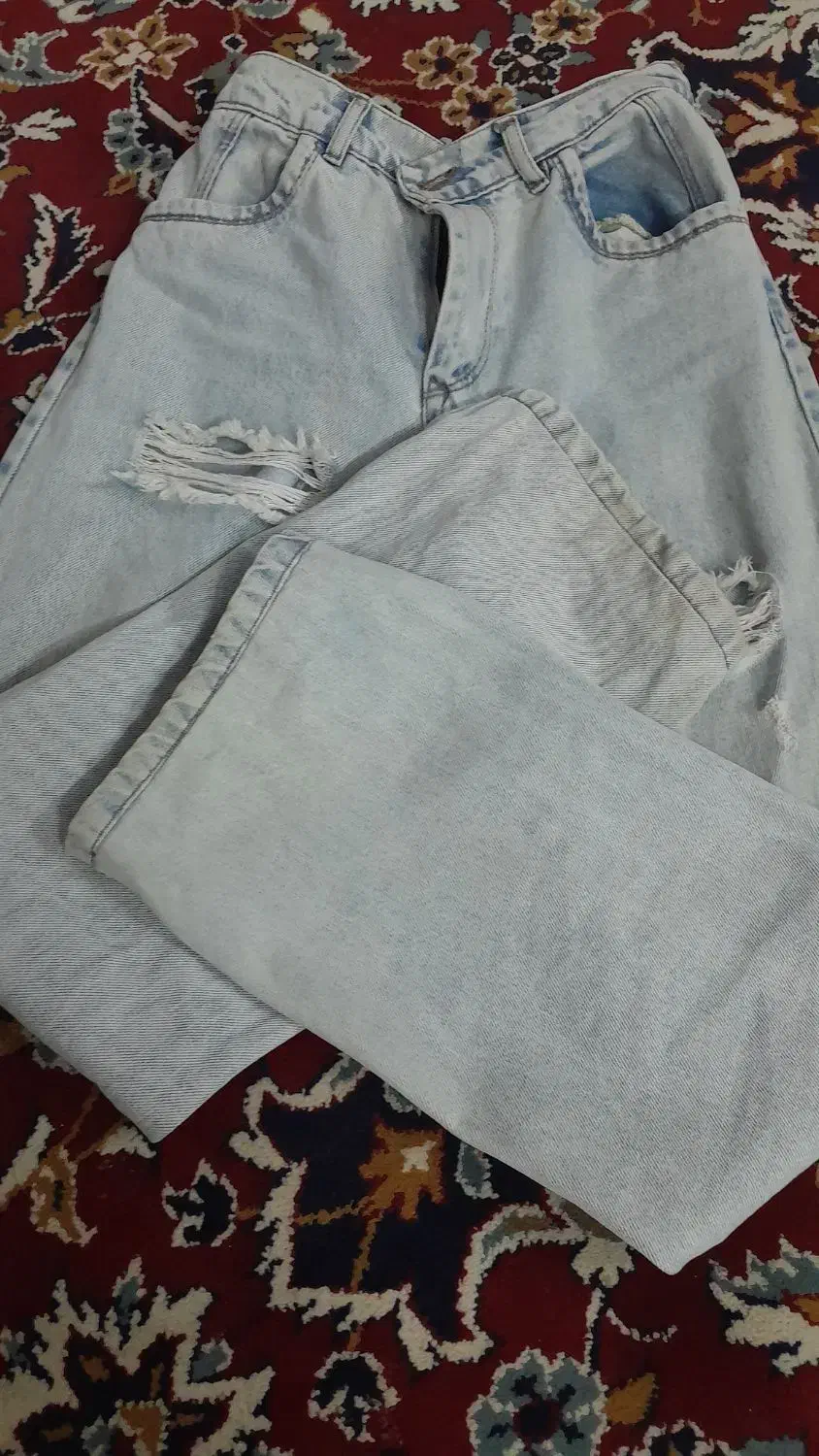 شلوار نیم بگ ابی یخی|لباس|مشهد, کشف|دیوار