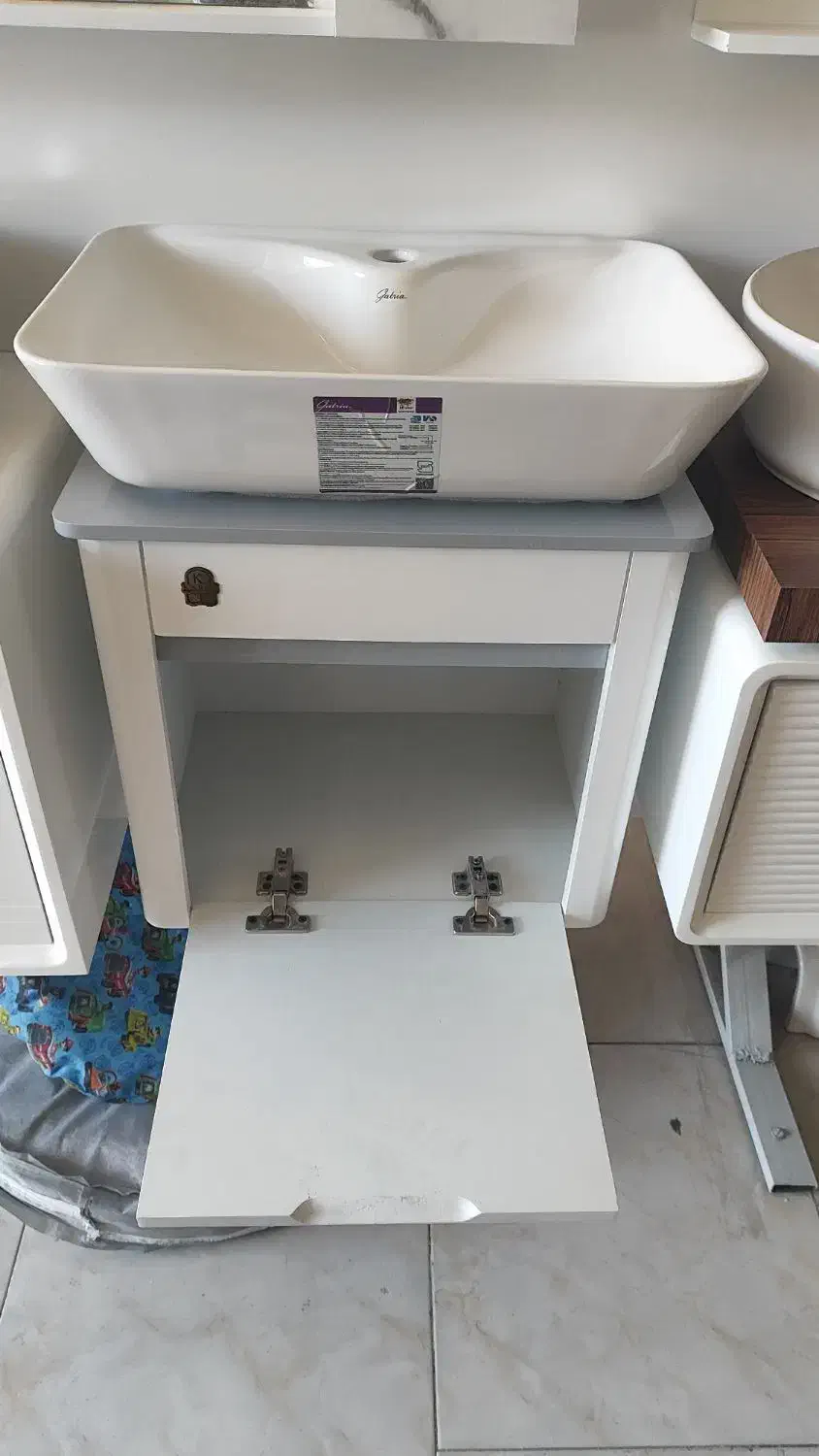 روشویی کابینتی ۵۰ در ۳۵ طوسی صفحه ای|لوازم سرویس بهداشتی|ارومیه, |دیوار