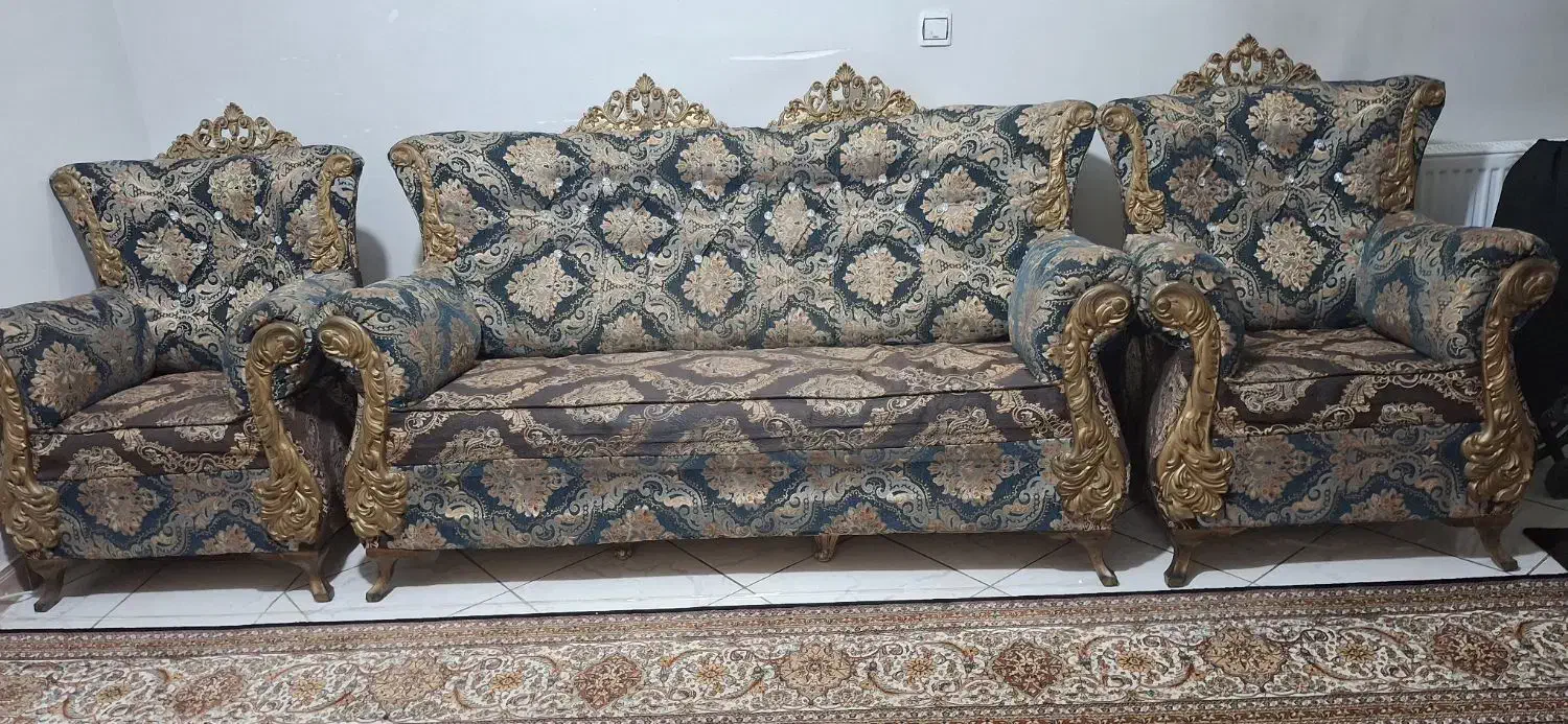 مبل ۷ نفره نیمه سلطنتی|مبلمان خانگی و میز عسلی|اندیشه, اندیشه فاز ۱|دیوار