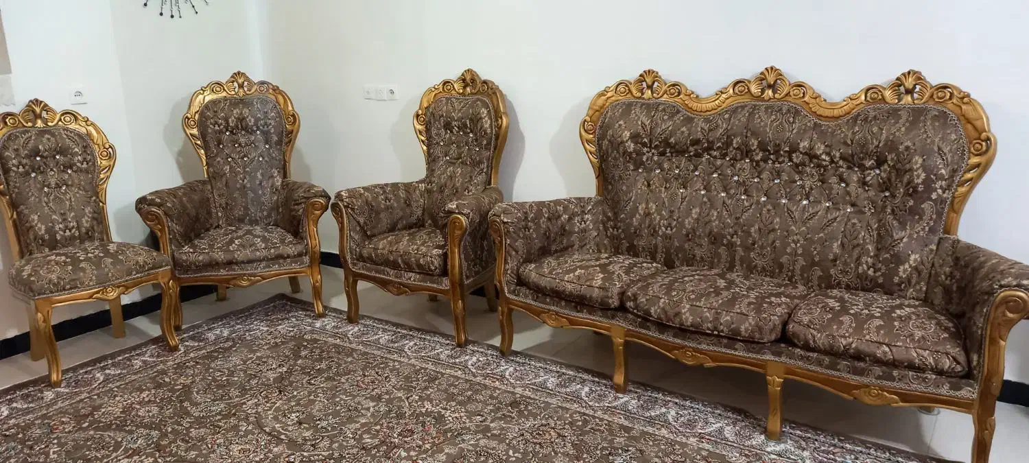 مبل سلطنتی 9نفره|مبلمان خانگی و میز عسلی|اسلامآباد غرب, |دیوار