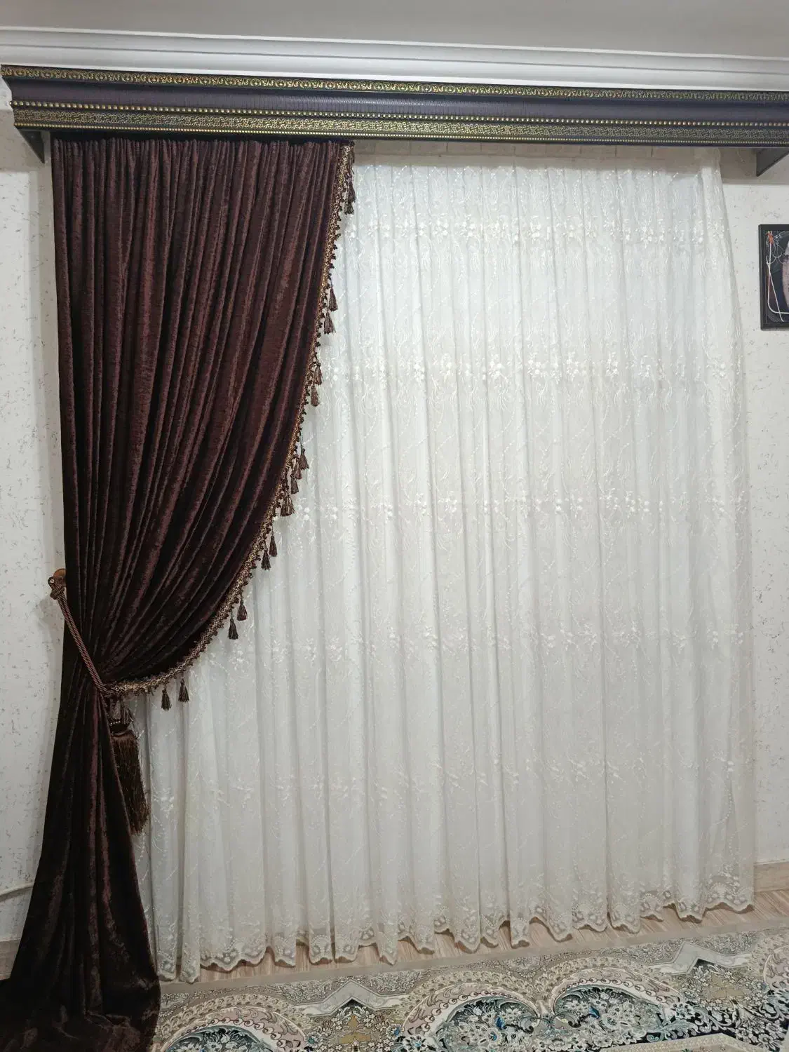 دوعدد پرده|پرده، رانر، رومیزی|رضوانشهر, |دیوار