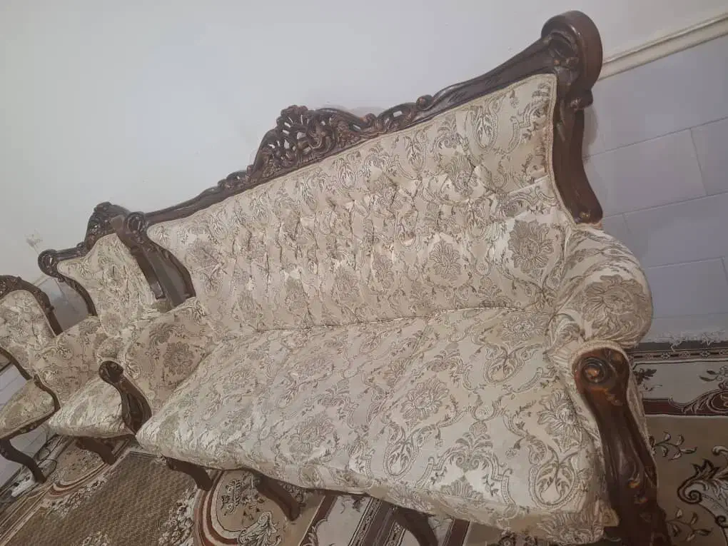 مبل سلطنتی 9نفره با چوب گردو|مبلمان خانگی و میز عسلی|لامرد, |دیوار