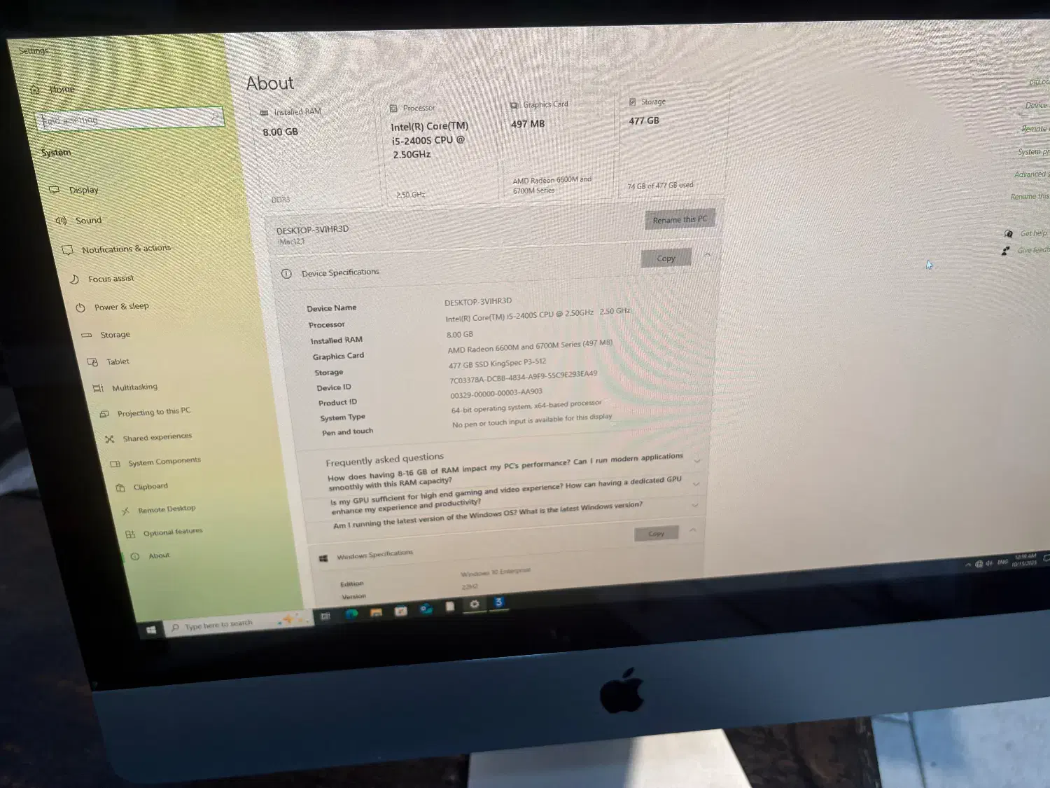 Imac 2012|رایانه رومیزی|تبریز, |دیوار