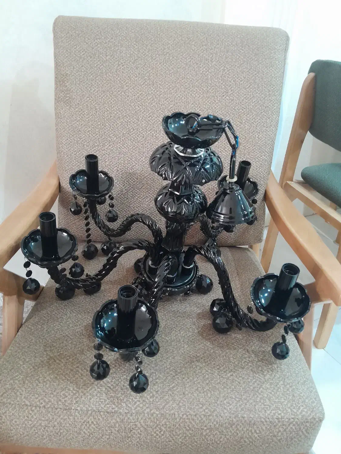 لوستر ۵ و ۸ شاخه مشکی|لوستر و چراغ آویز|تهران, مجیدیه|دیوار