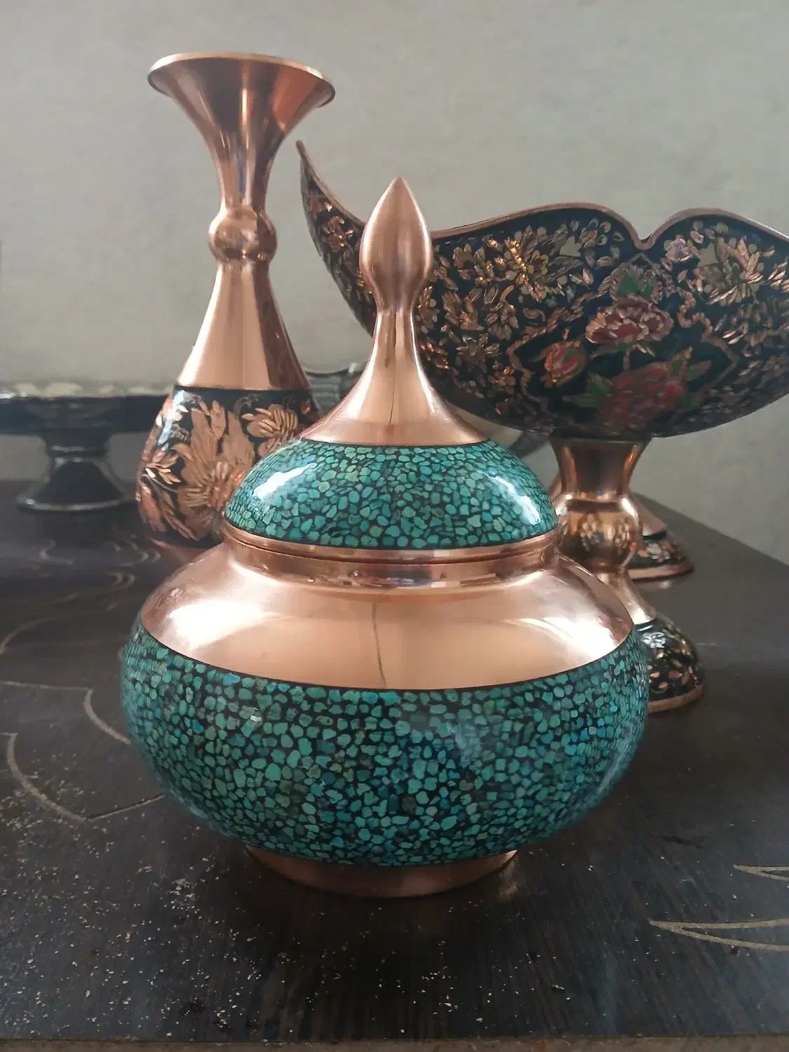 صنایع دست مس و فیروزه کاری خاتم|صنایع دستی و سایر لوازم تزئینی|آستانه اشرفیه, |دیوار