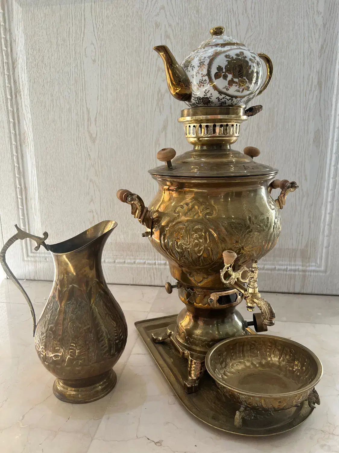 سرویس سماور برنجی گازی|سماور، چایساز، قهوهساز|تهران, نیروی هوایی (پیروزی)|دیوار