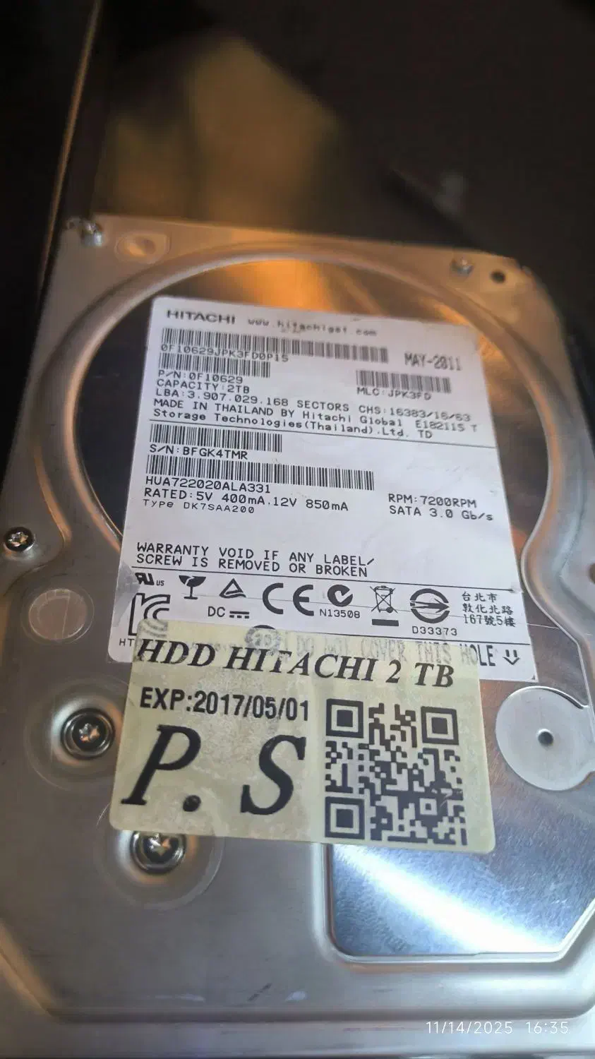 هارد اینترنال 3.5 اینچی Hitachi 2TB|قطعات و لوازم جانبی رایانه|صفادشت, |دیوار