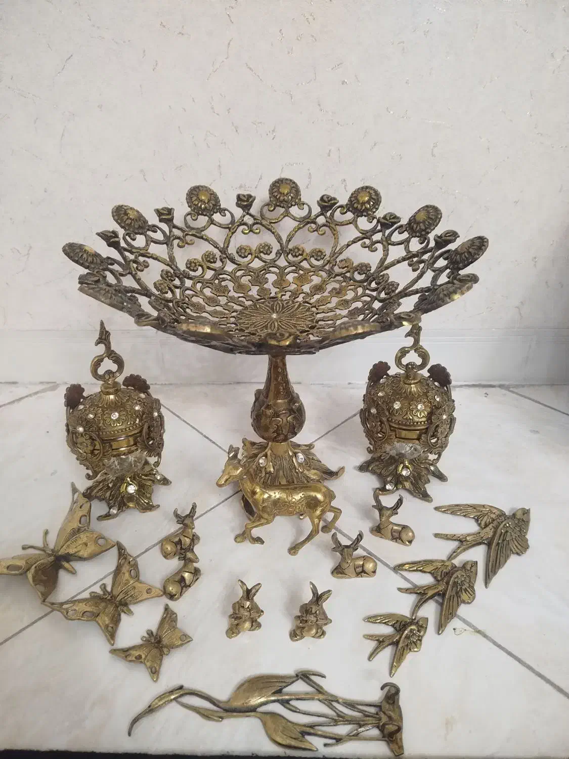 وسایل برنجی اصل،ساعت کنار سالنی میز خاطره و|ساعت دیواری و تزئینی|تهران, مشیریه|دیوار