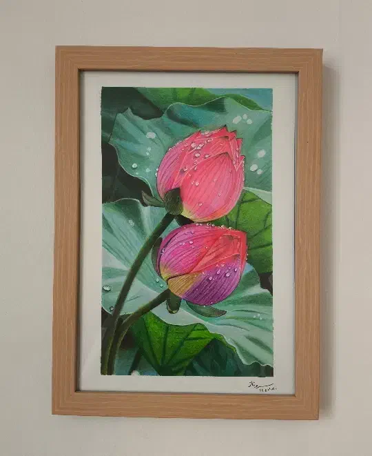 تابلو مدادرنگی گل نیلوفر|تابلو، نقاشی، عکس|تهران, جوادیه تهرانپارس|دیوار