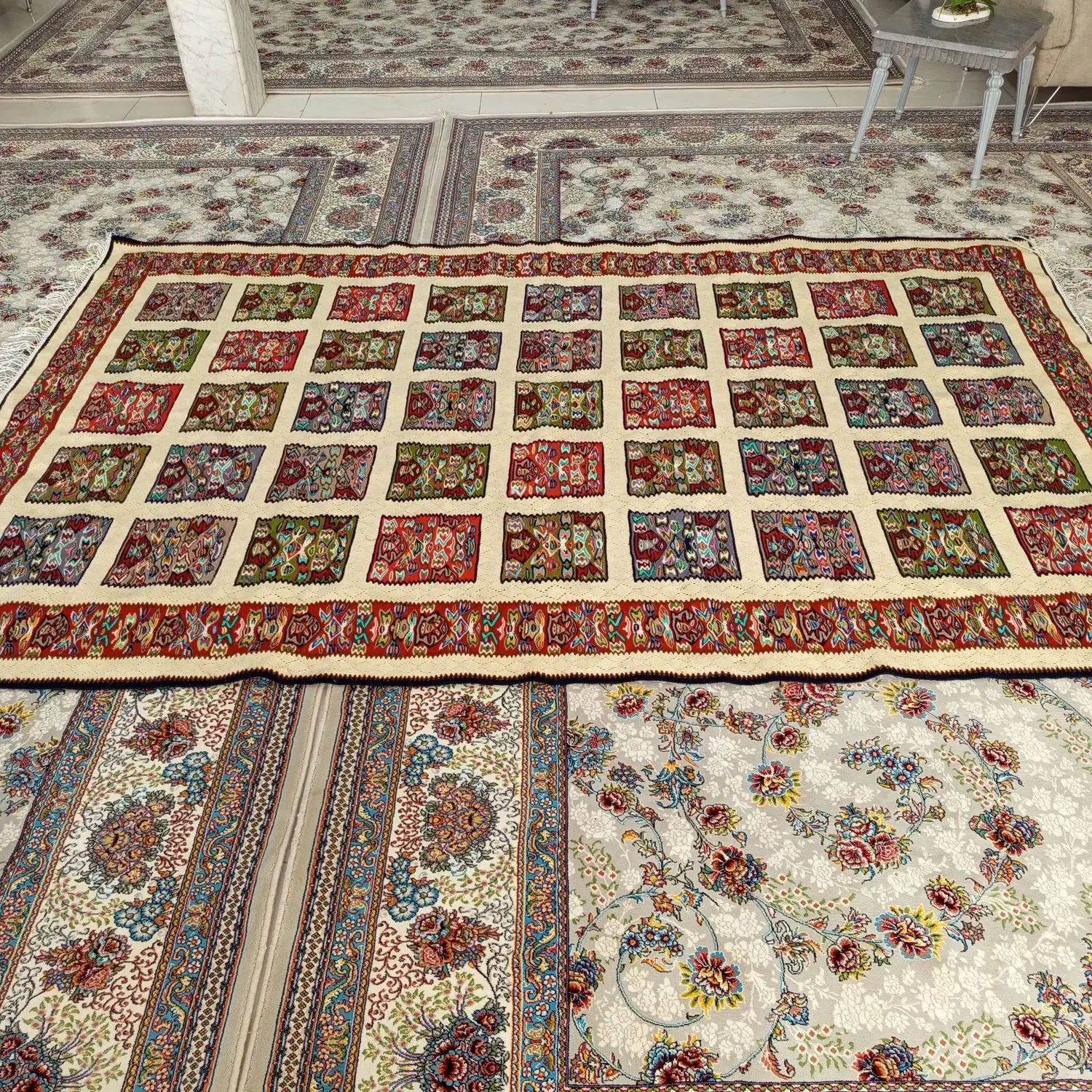 سجاده پرده ای بزرگ|گلیم، جاجیم، گبه|سنندج, |دیوار