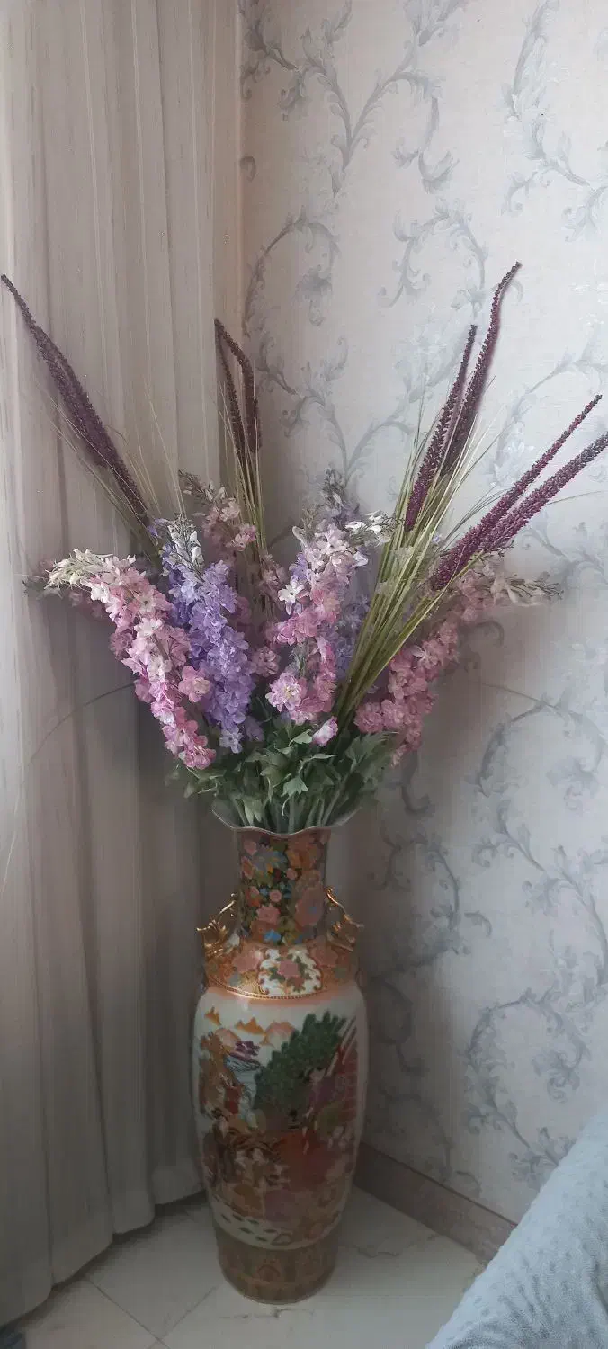 گلدان چینی همراه گل خارجی|گل مصنوعی|ملارد, |دیوار