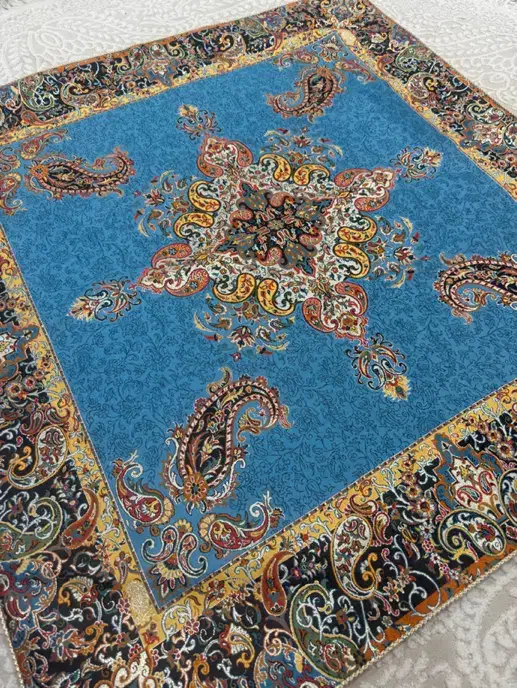 رومیزی ترمه حسینی یزد|پرده، رانر، رومیزی|رشت, گلباغ نماز|دیوار