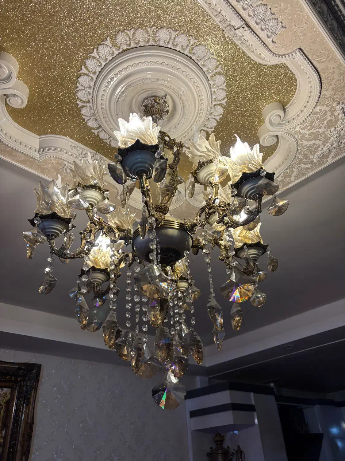 لوستر برنزی ۶شاخه|لوستر و چراغ آویز|اردبیل, |دیوار