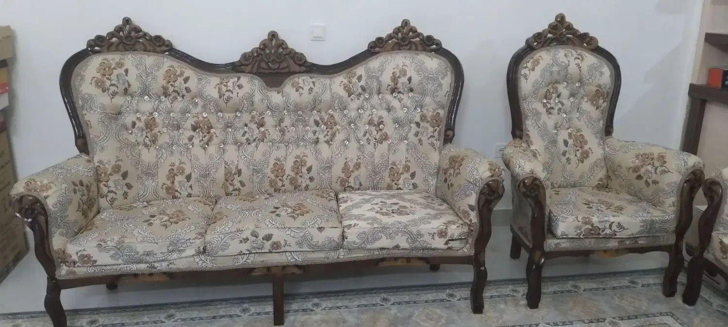 مبل سلطنتی ۹ نفره|مبلمان خانگی و میز عسلی|قوچان, |دیوار