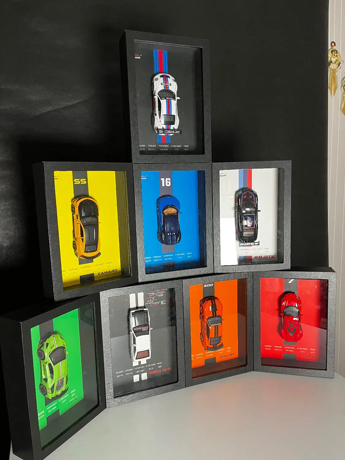 قاب ۳ بعدی ماشین دارای ماشین آلمینیومی واقعی|کلکسیون و سرگرمی|رشت, کاکتوس|دیوار