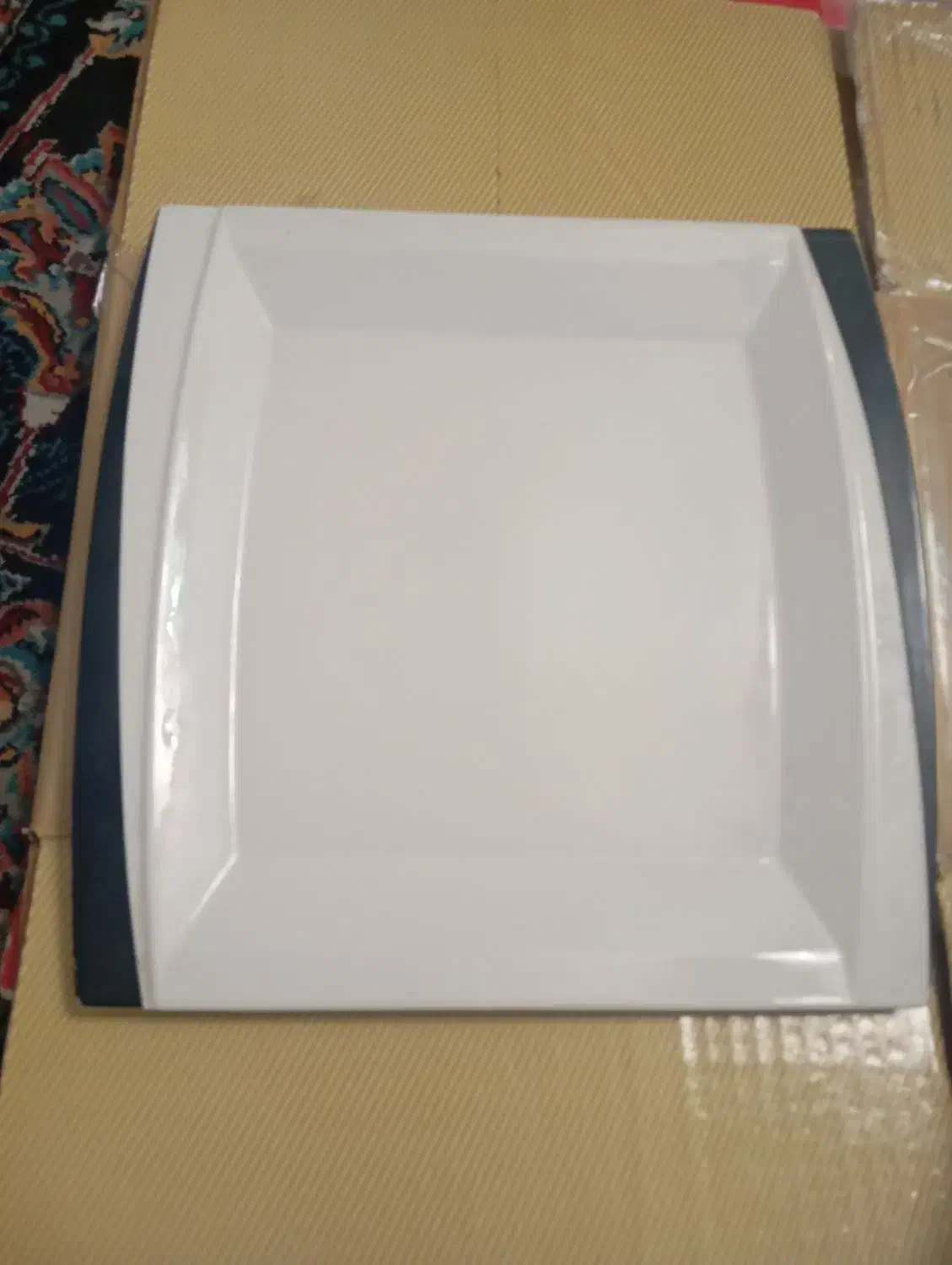 بشقاب چینی چهرگوش مربعی ساعت دبواری ملودی باضمانت|ساعت دیواری و تزئینی|فردیس, فرامرزیه|دیوار