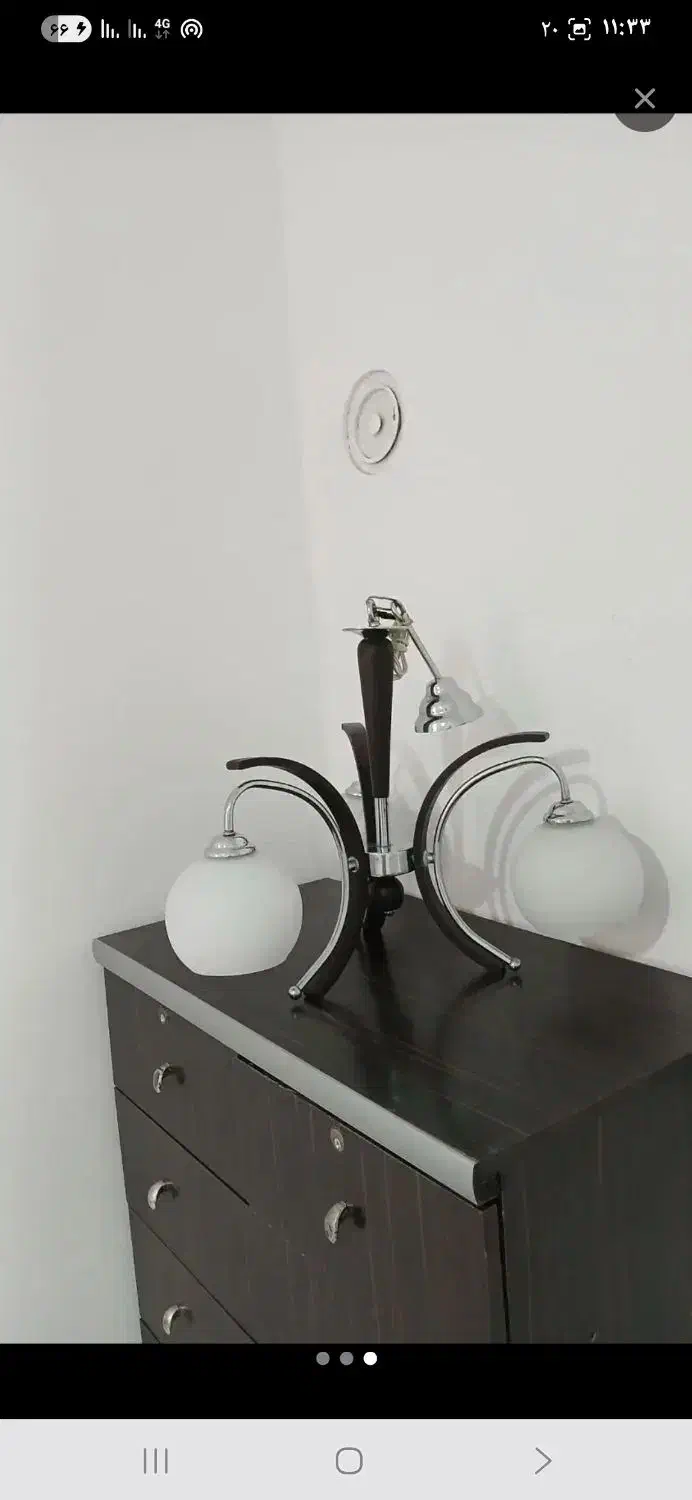 لوستر سه شاخه سه حالته|لوستر و چراغ آویز|اندیشه, اندیشه فاز ۱|دیوار