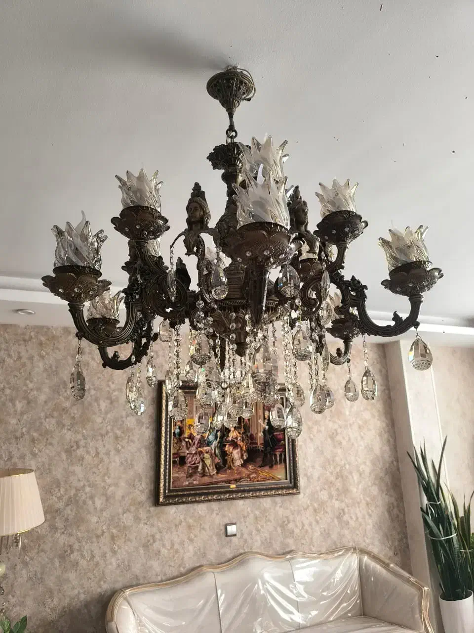 لوستر برنز|لوستر و چراغ آویز|اصفهان, خانه اصفهان|دیوار