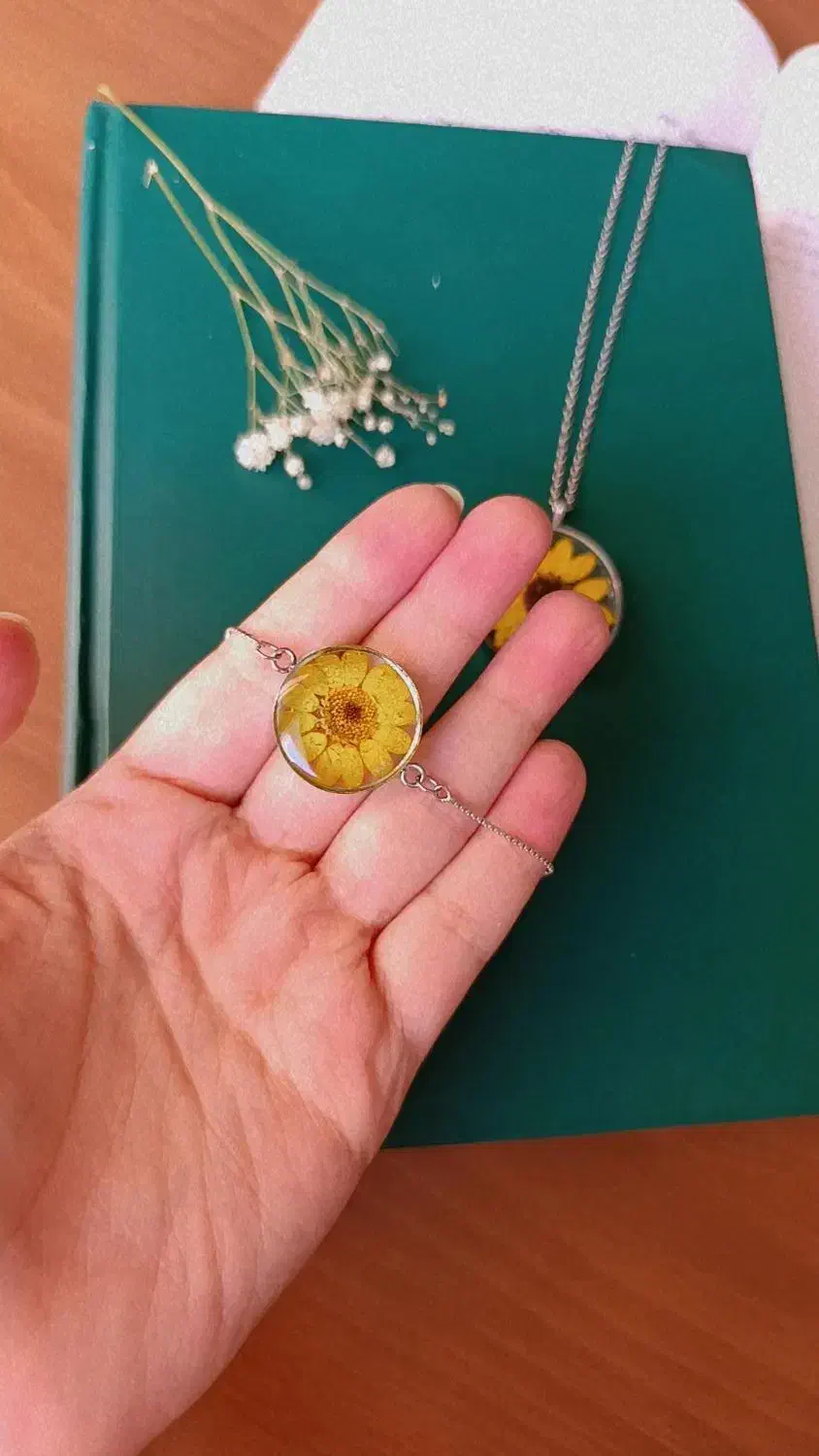 ست دستنبد و گردنبند گل آفتابگردون|بدلیجات|قزوین, |دیوار