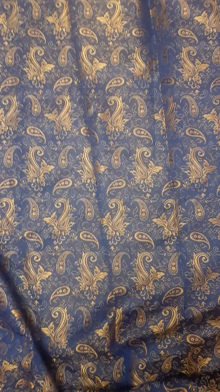 ۲عدد کنار پرده ساتن گلدار سرمه یی گلهای قهوه ای پ|پرده، رانر، رومیزی|سنندج, |دیوار