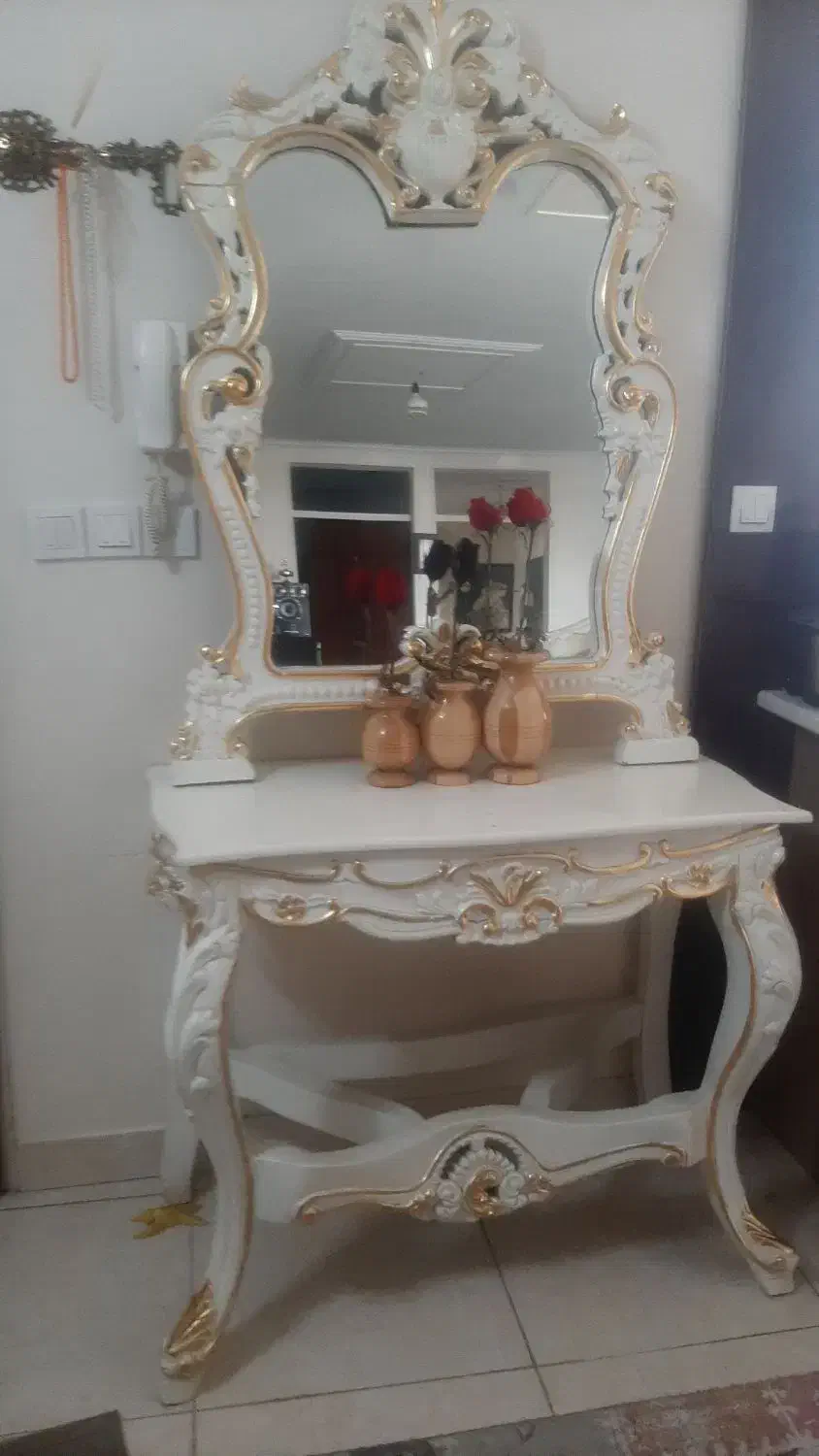 میز کنسول با آینه|بوفه، ویترین، کنسول|آفتاب, |دیوار