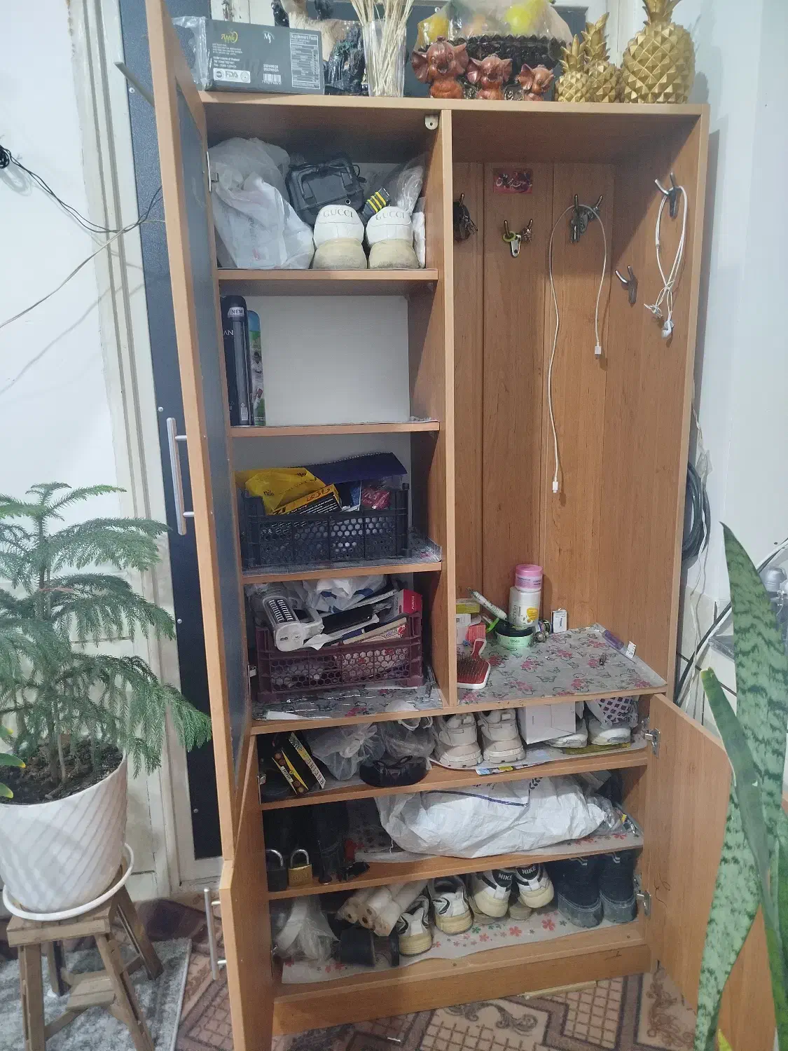 جاکفشی ایستاده|جاکفشی، کمد، دراور|درودزن, |دیوار