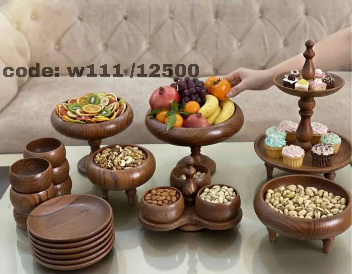 سرویس پذیرایی چوبی کدA101|ظروف سرو و پذیرایی|شهریار, شهریار|دیوار