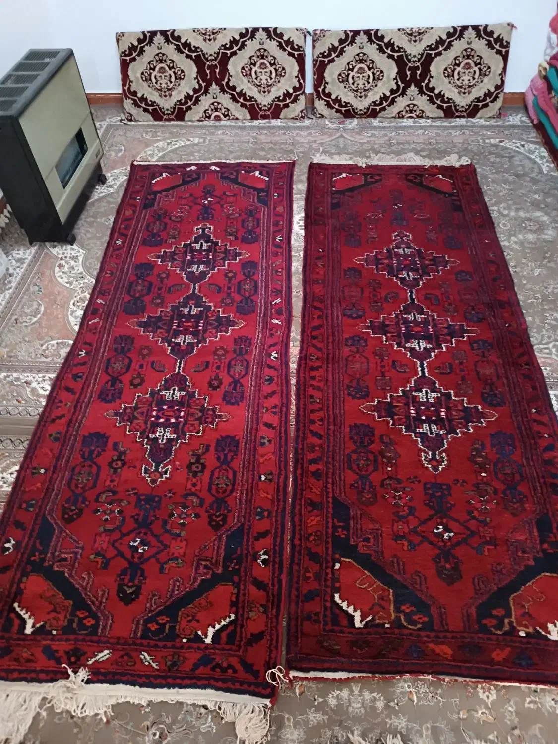 فرش دستبافت پشمی یک جفت|فرش|اسفرورین, |دیوار