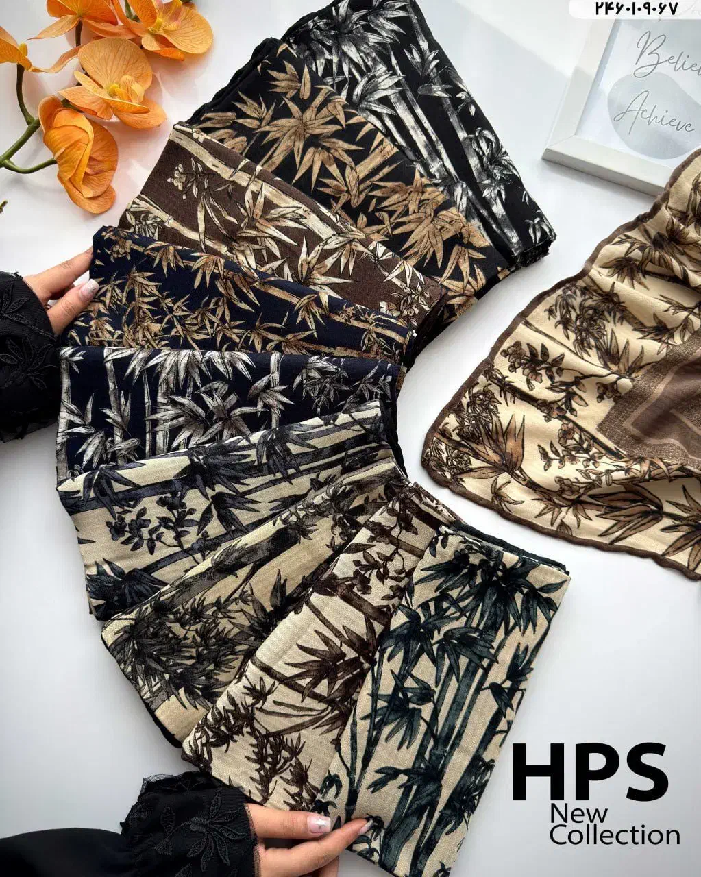 روسری پاییزه HPS در طرح و رنگهای جذاب|لباس|بم, |دیوار