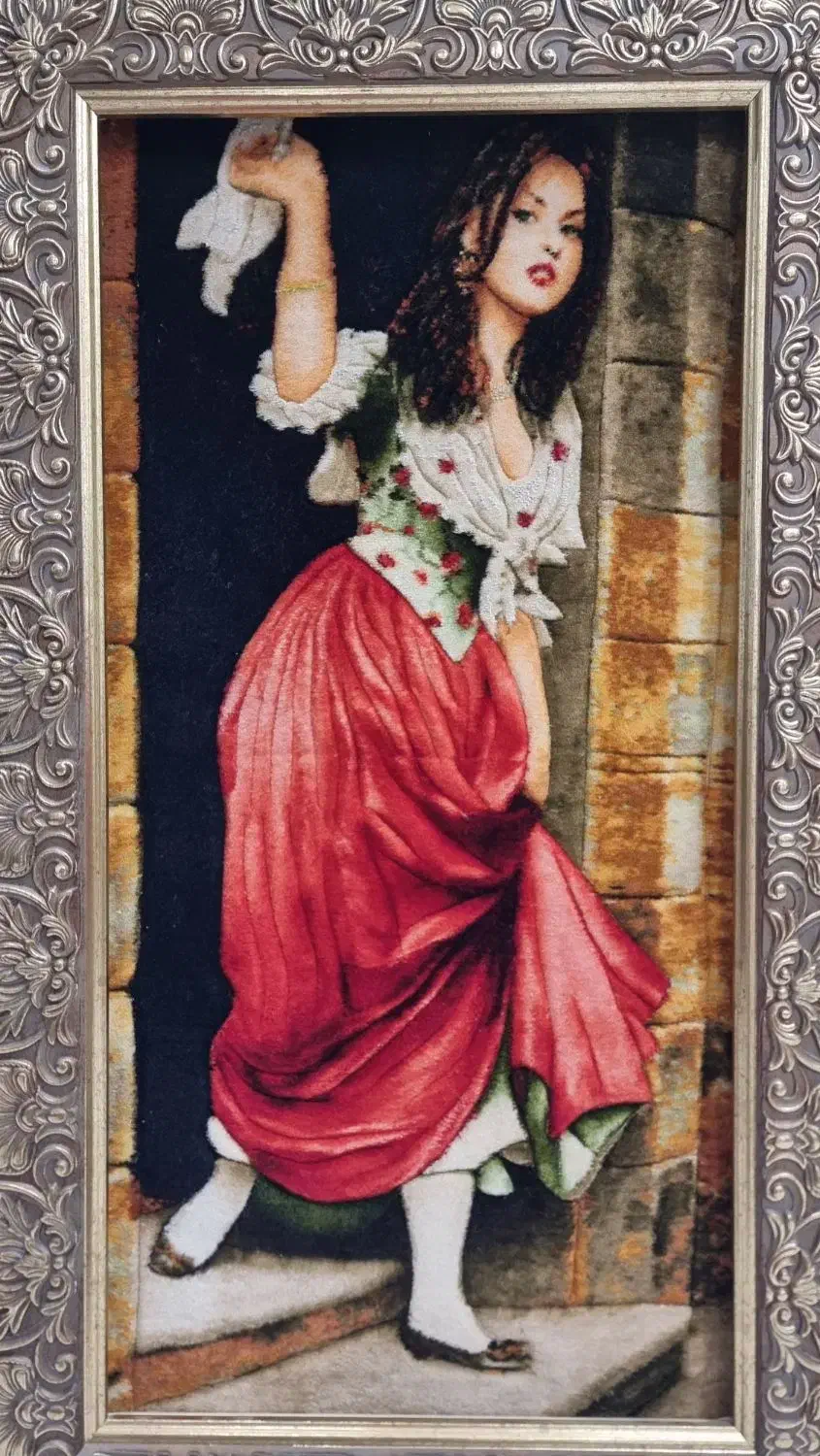 تابلوفرش دستبافت(طرح معروف ،خداحافظ برایان)|تابلو فرش|لاهیجان, شیشه گران|دیوار