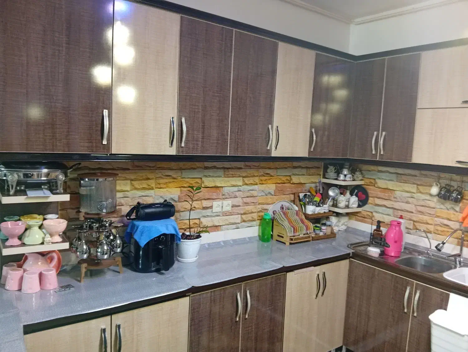 کابینت‌ کرم قهوه ای|جاکفشی، کمد، دراور|لاهیجان, آهندان|دیوار