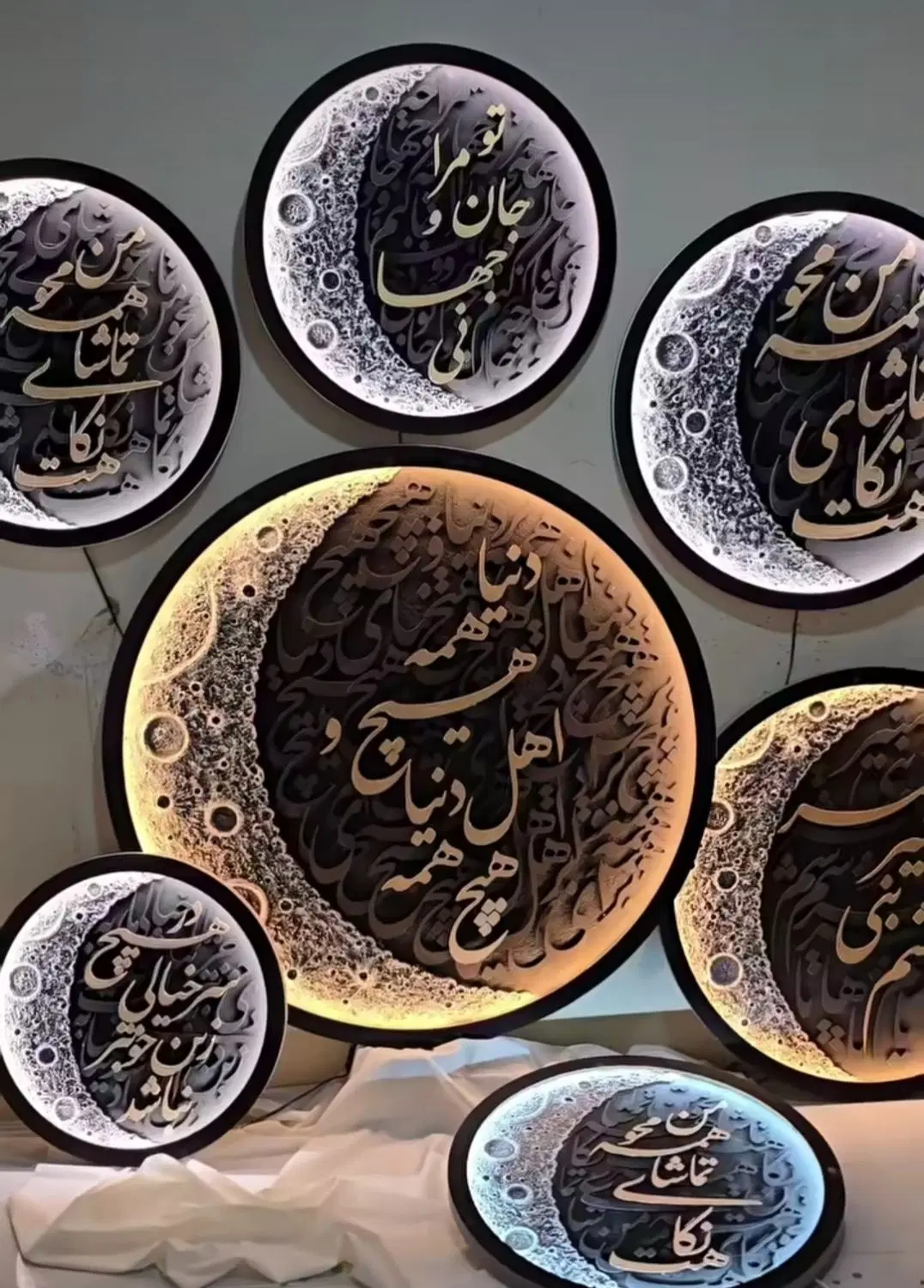 تابلو فرش کالیگرافی وتابلو ماه|تابلو، نقاشی، عکس|تهران, مهرآباد جنوبی|دیوار