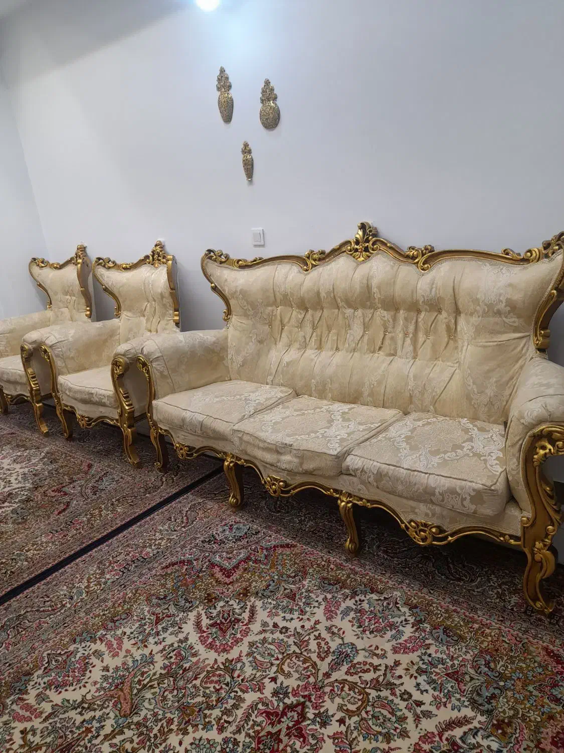 مبل استیل ۶نفره چوب راش اصل|مبلمان خانگی و میز عسلی|اندیشه, اندیشه فاز ۱|دیوار