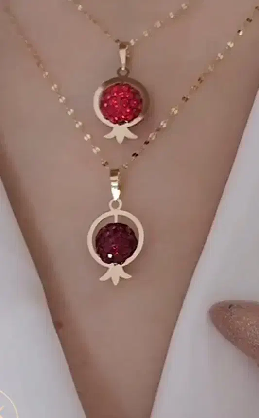 مدال انار و گوشواره یلدایی طلا|جواهرات|مرند, |دیوار