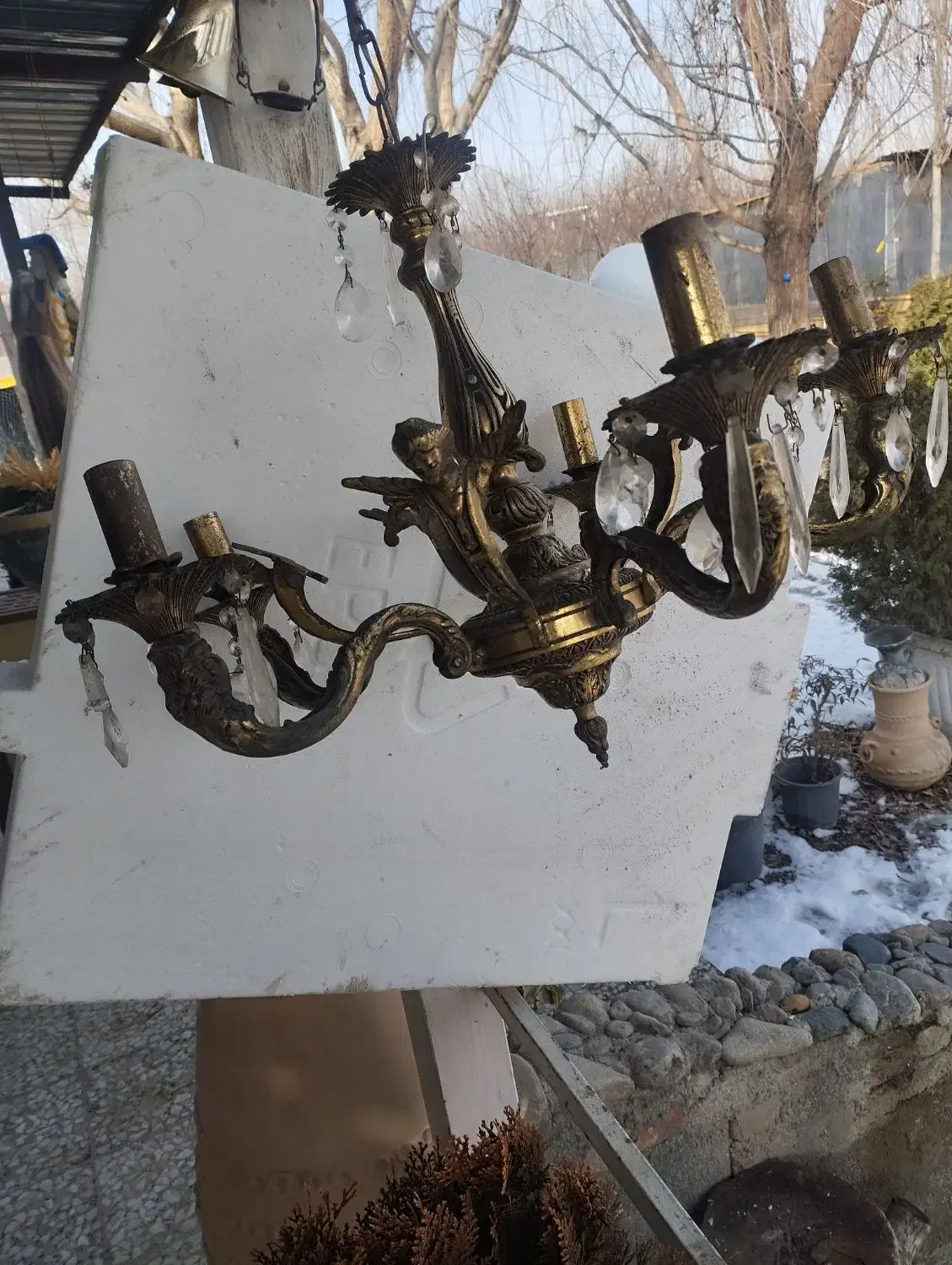 لوستر برنز اصل|لوستر و چراغ آویز|ارومیه, |دیوار