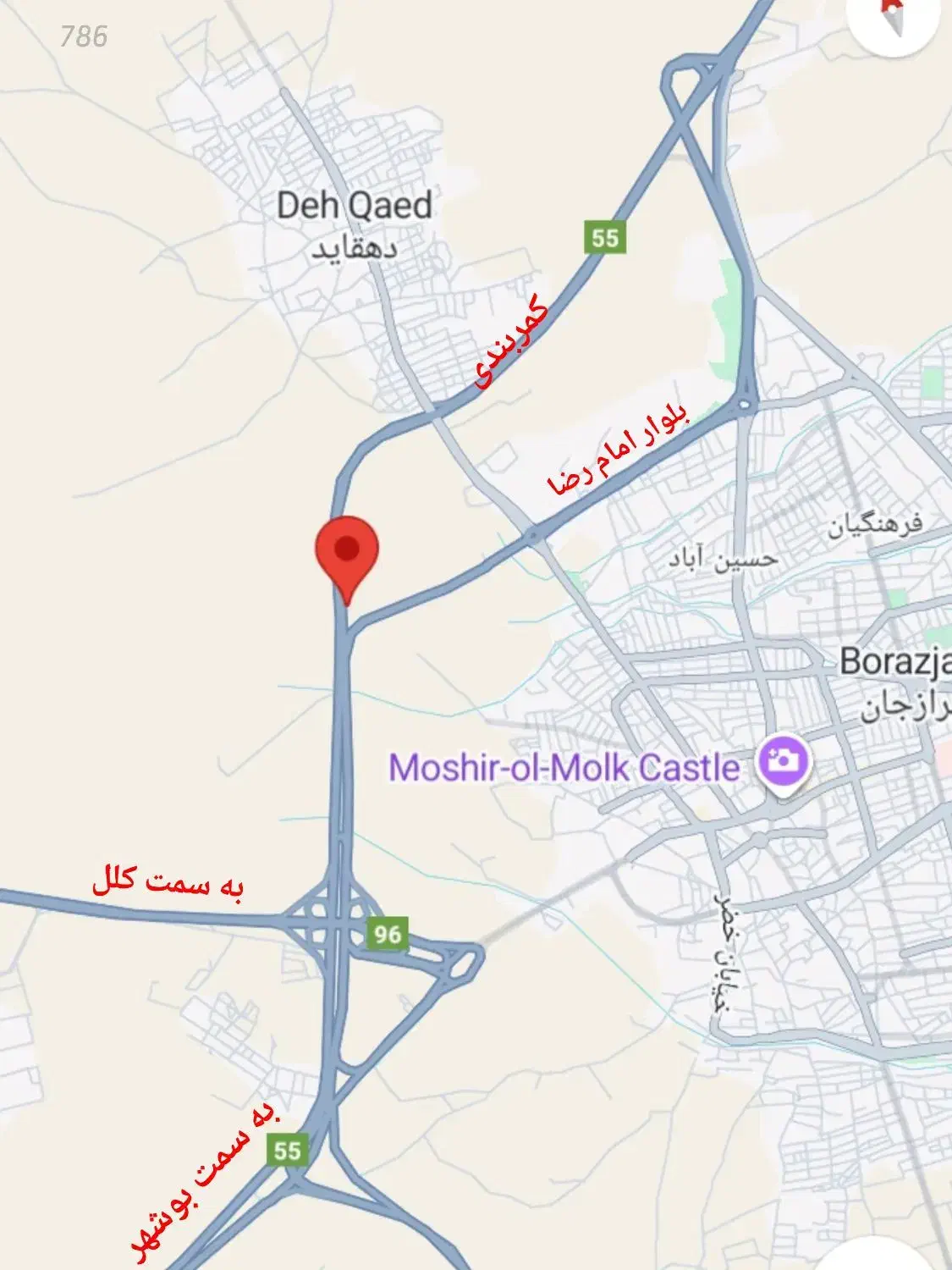 فروش ۲۵۰۰متر زمین تک برگ، بَرِ کمربندی بوشهر-شیراز|فروش زمین و ملک کلنگی|برازجان, |دیوار
