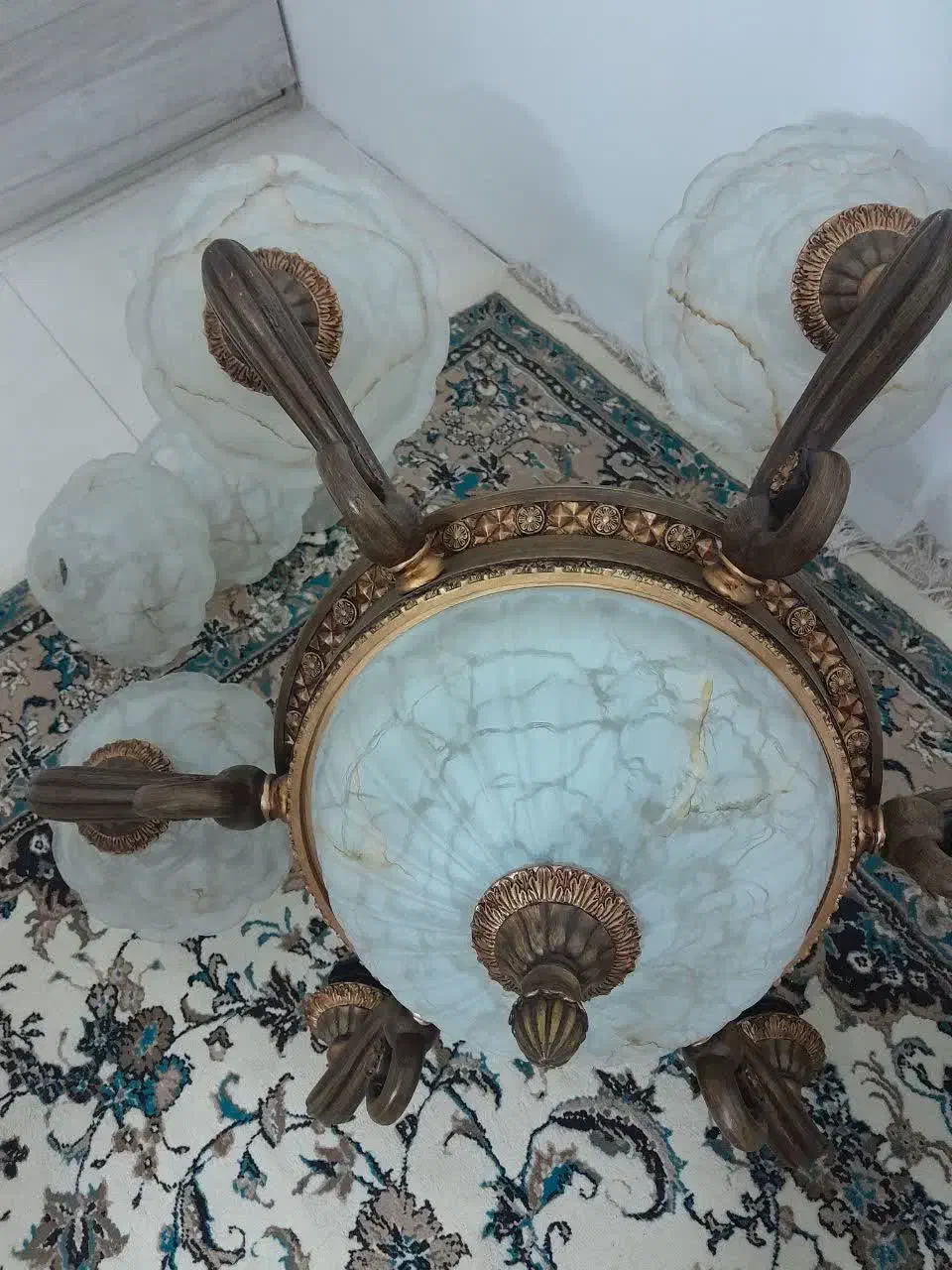 یه جفت لوستر ۶ شاخه چوبی خارجی|لوستر و چراغ آویز|ری, دولت‌آباد|دیوار