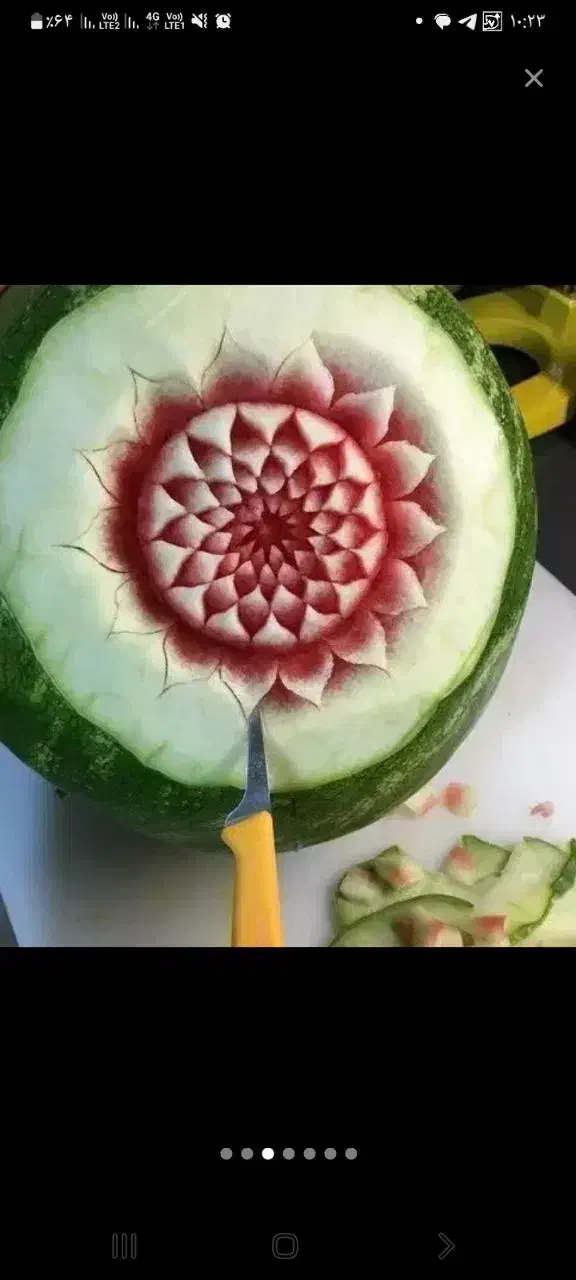 میوه ارایی وحکاکی هندوانه شب چله یلدا سبد گاری|صنایع دستی و سایر لوازم تزئینی|قم, الوندیه و گذر صادق|دیوار