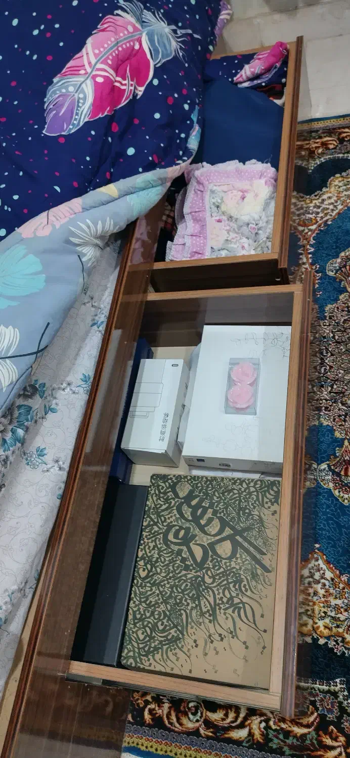 دو عدد تخت خواب تک نفره ام دی اف و کتابخانه ست|تخت و سرویس خواب|اهواز, کمپلو شمالی|دیوار