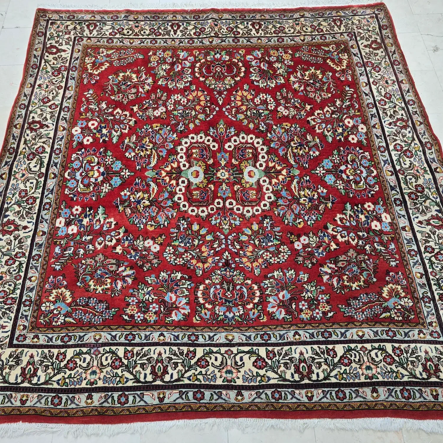 دوعدد فرش دثتباف مربع ساروق و تبریز|فرش|تهران, شیراز|دیوار