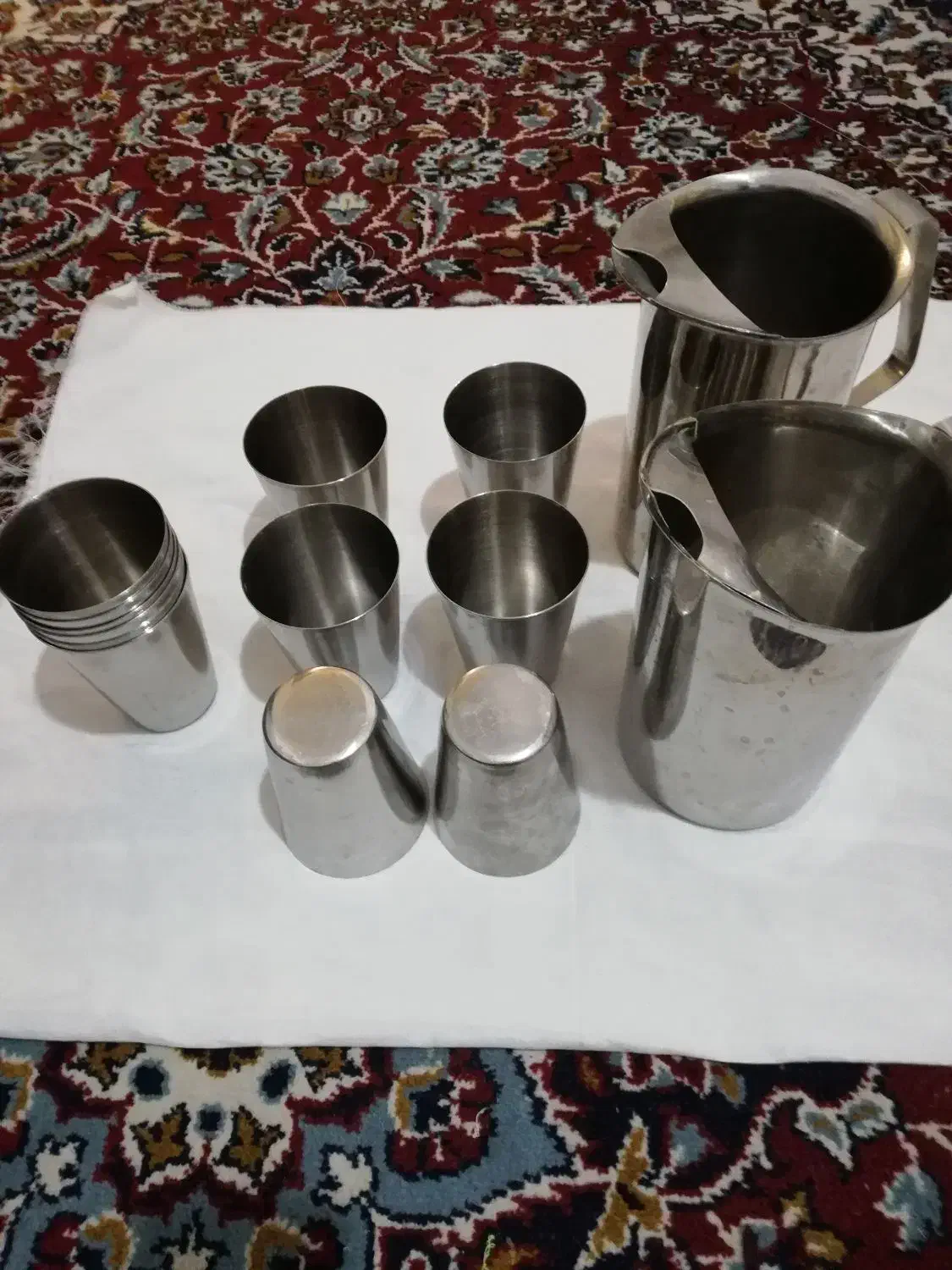 تنگ ولیوان استیل قدیمی سنگین|ظروف سرو و پذیرایی|شیراز, نصر|دیوار