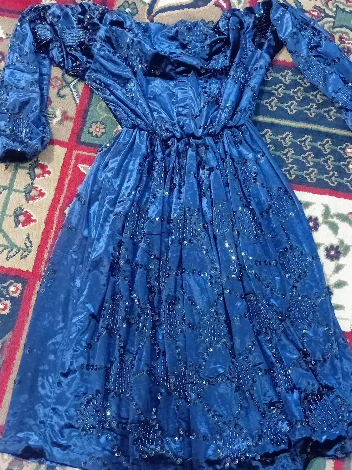 لباس محلی در حد نو مخمل منجق دوزی سورمه ای|لباس|مسجد سلیمان, |دیوار